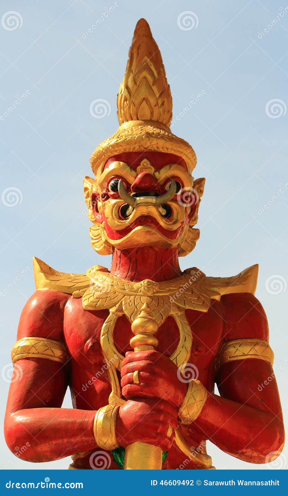 Thai temple guard stock photo. Image of buddhism, architecture 46609492