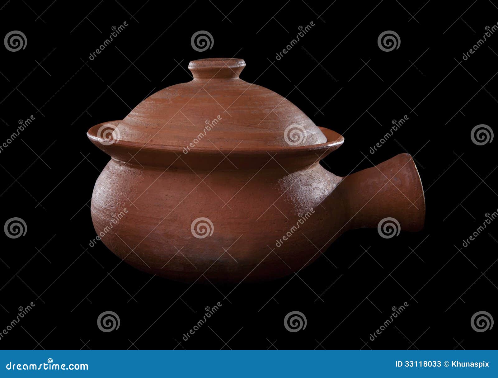 Thai Tradition Clay Pot on Black Background Stock Image Image of