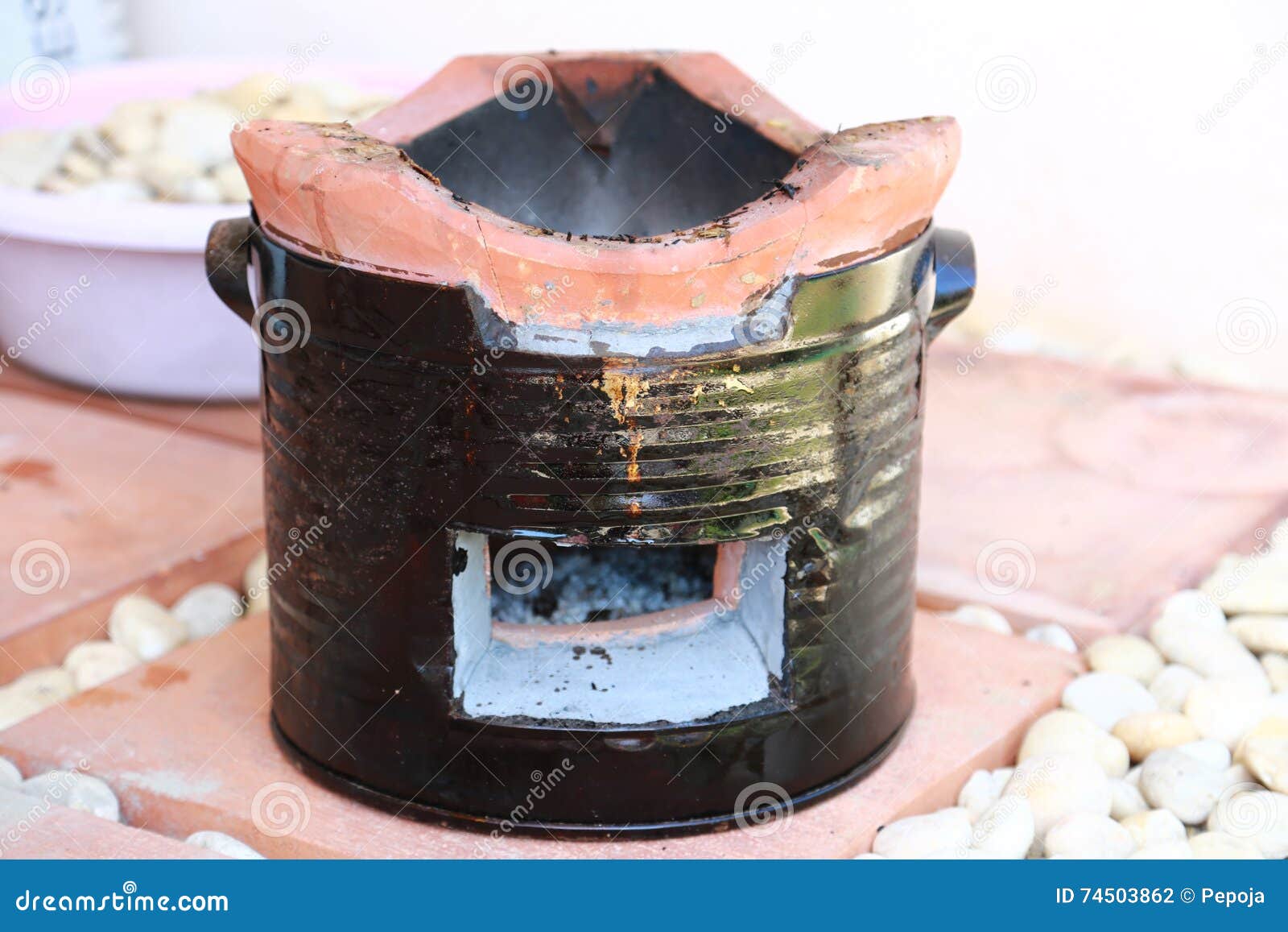 Thai Traditional Charcoal Burning Clay Stove Stock Photo Image of