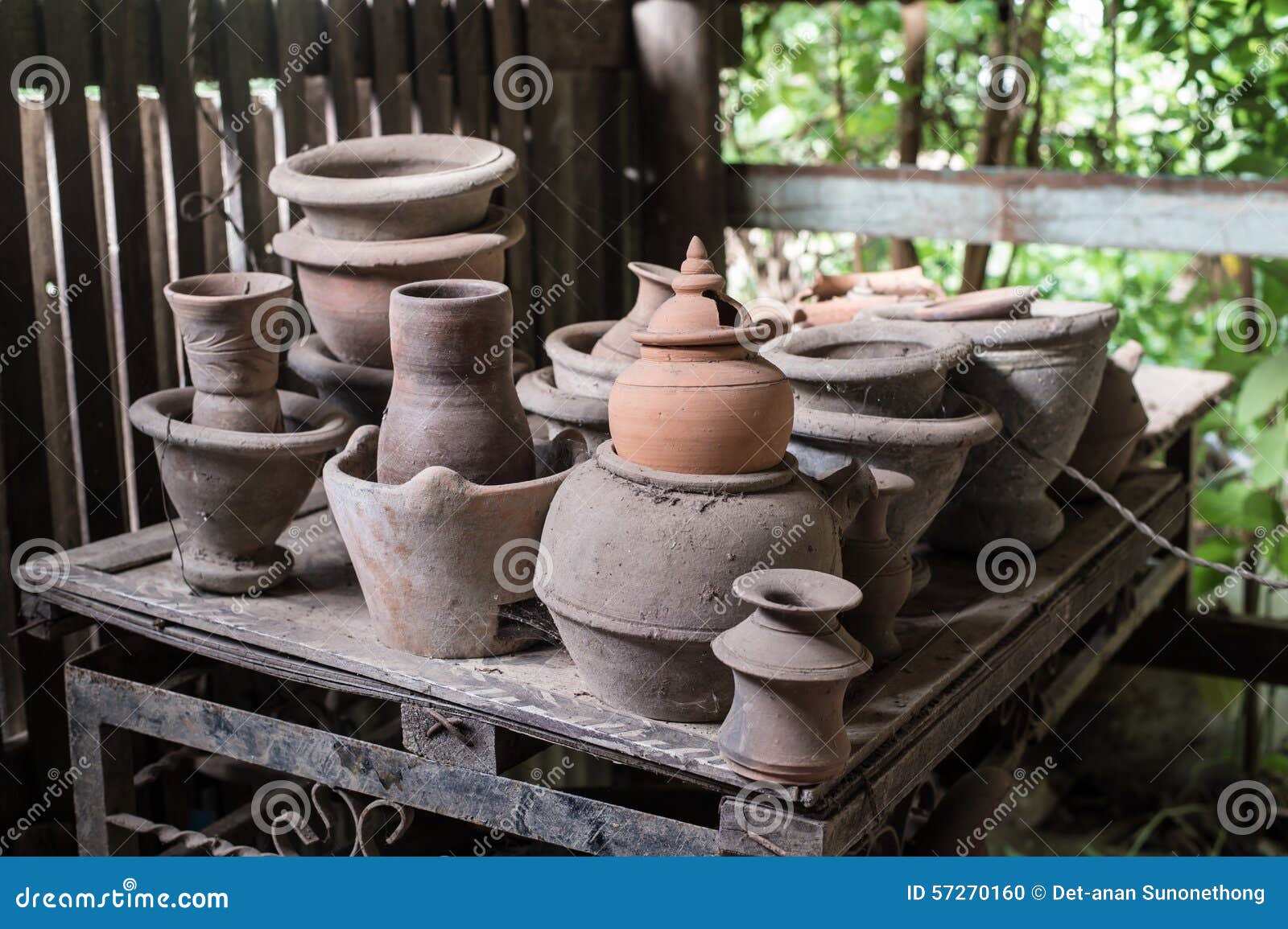 Thai Traditional Clay Pottery Stock Photo Image of earthen, clay