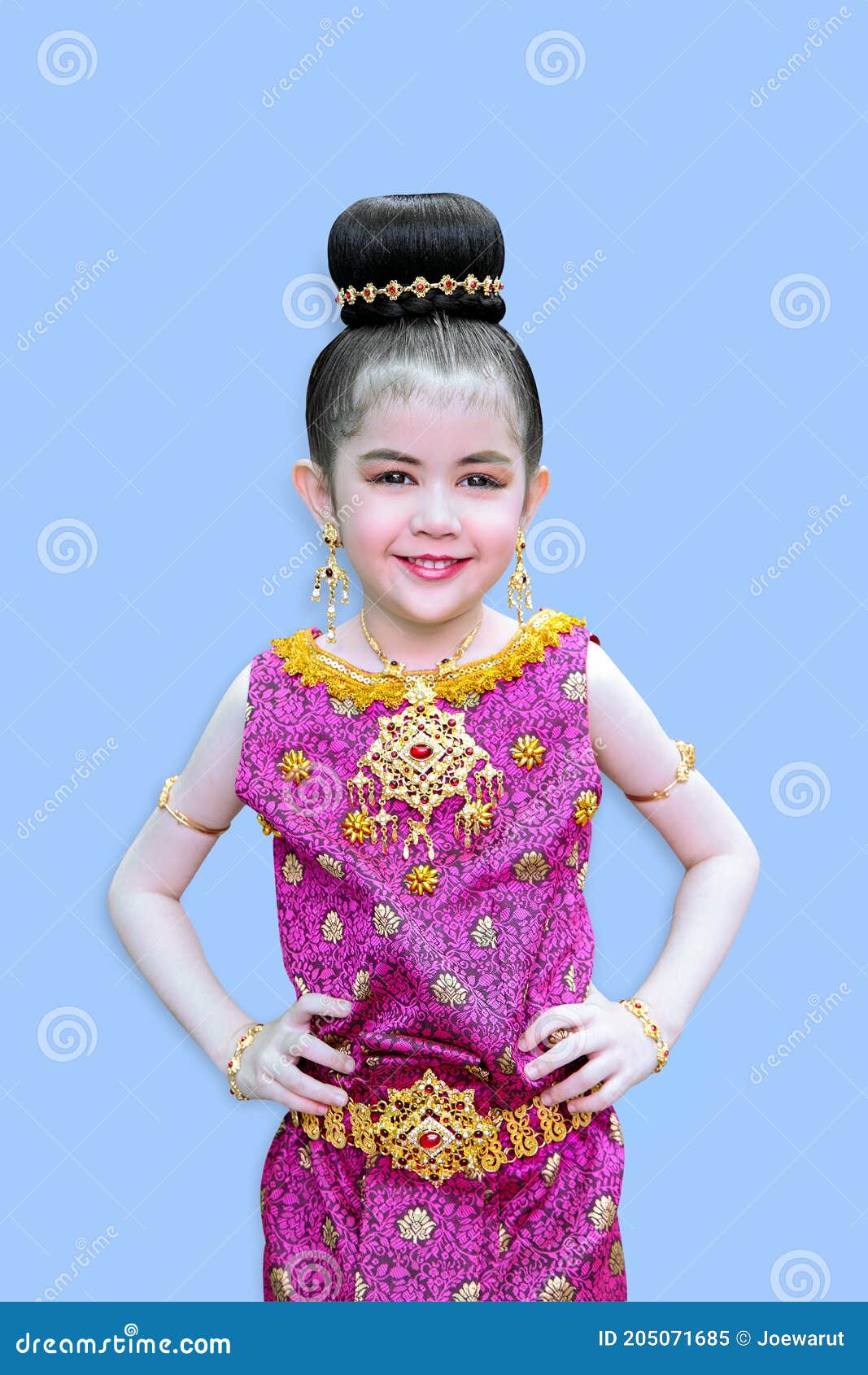 Thai Traditional Costume Beauty Stock Image - Image of happy, fashion:  205071685