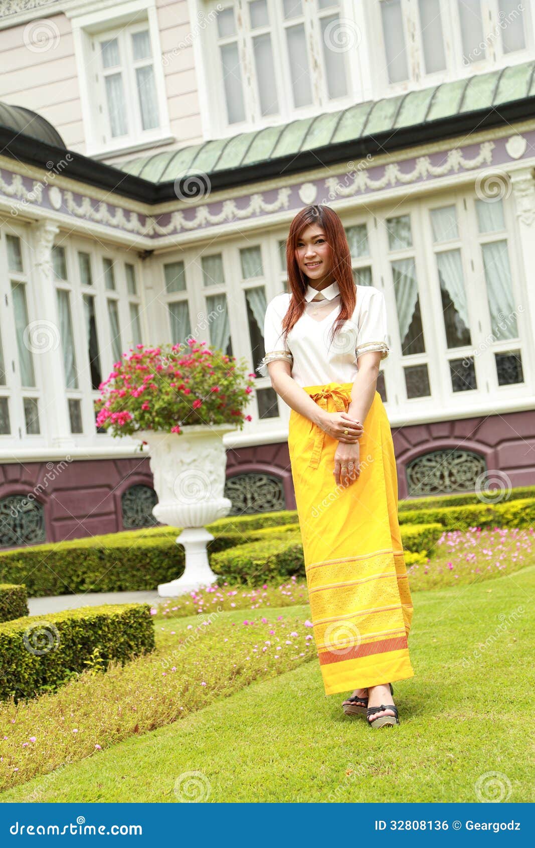 Thai Women Dressing with Traditional Style Stock Photo - Image of ...