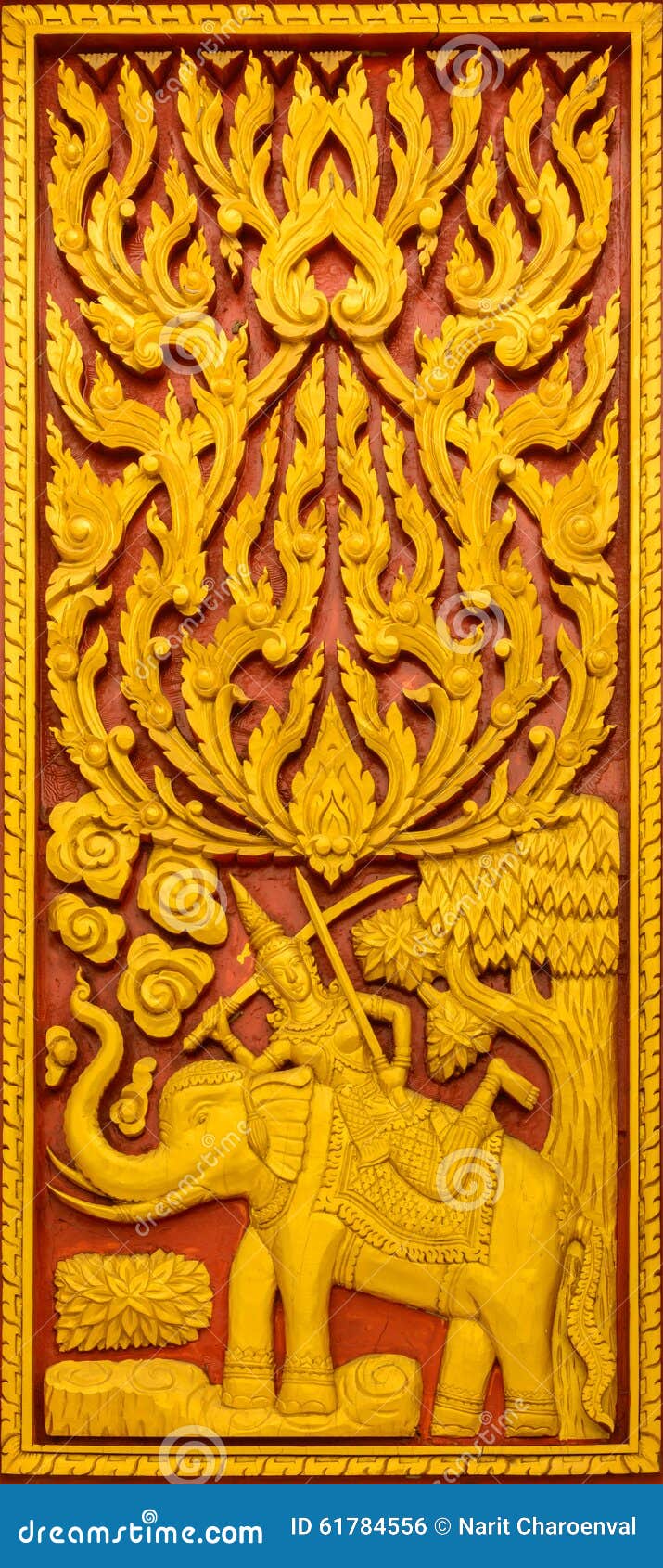 Thai wooden statues stock photo. Image of carving, country 61784556