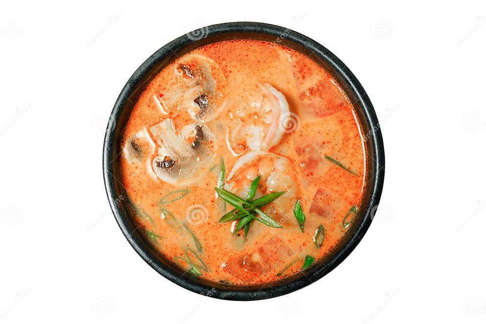 Thailändische Suppe Tom Yam Kung Oder Tom Yum Mit Pilzen Und Garnele ...