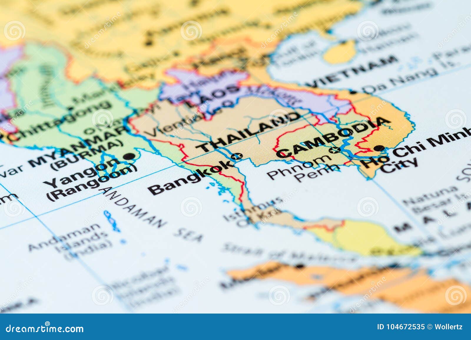 Thailand Auf Einer Karte Stockbild Bild Von Karte Thailand