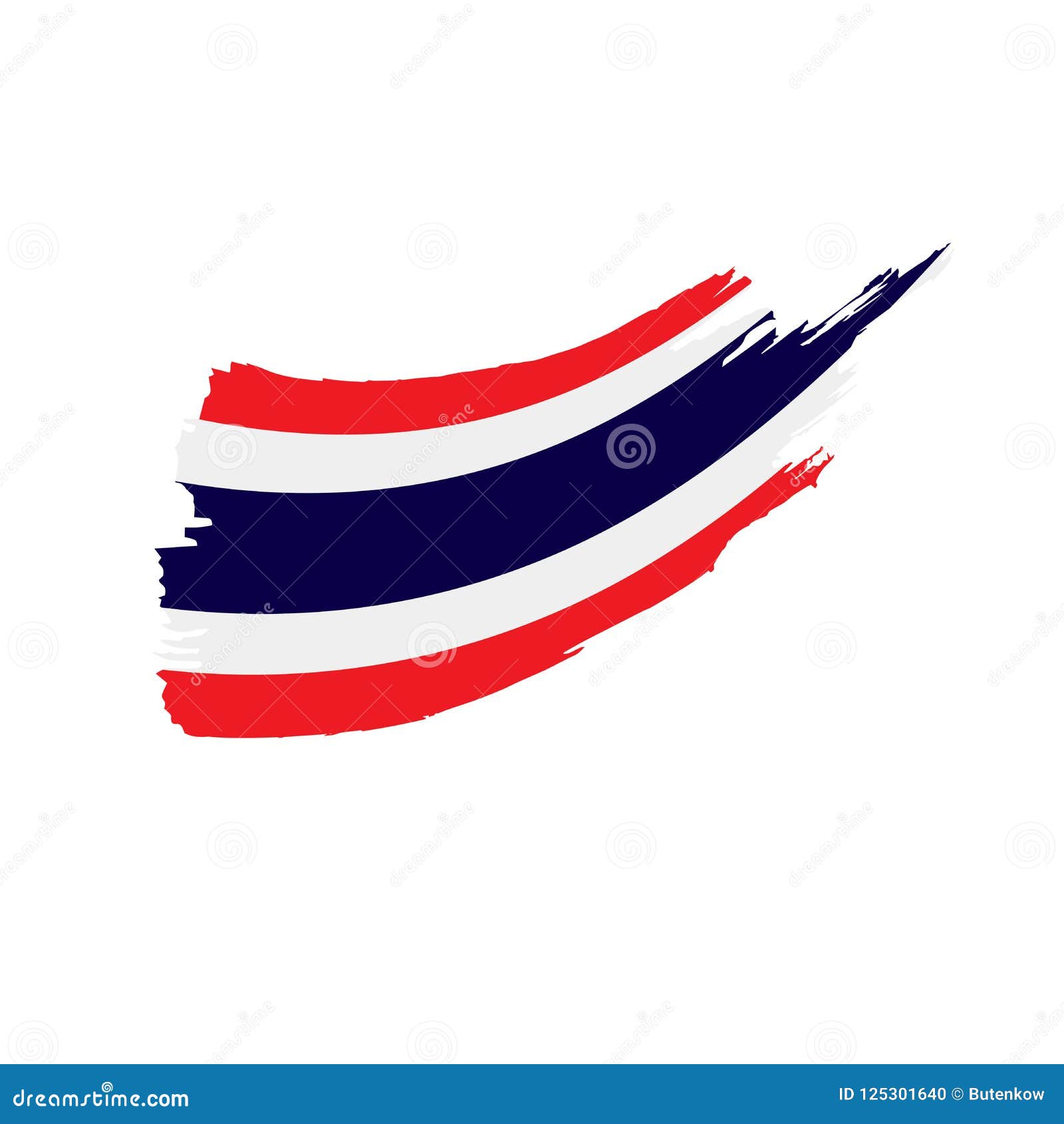 Thailand Flag Vector Illustration Stock Vector Illustration Of Country Ribbon 125301640