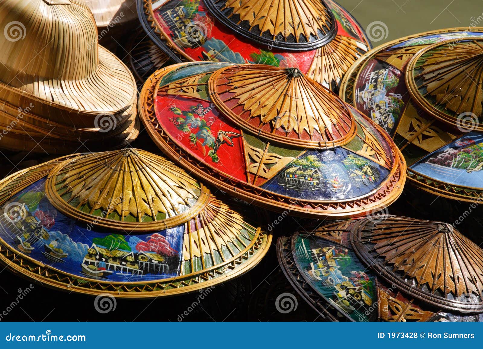 Thailand hats stock photo. Image of handmade, east, tourism - 1973428