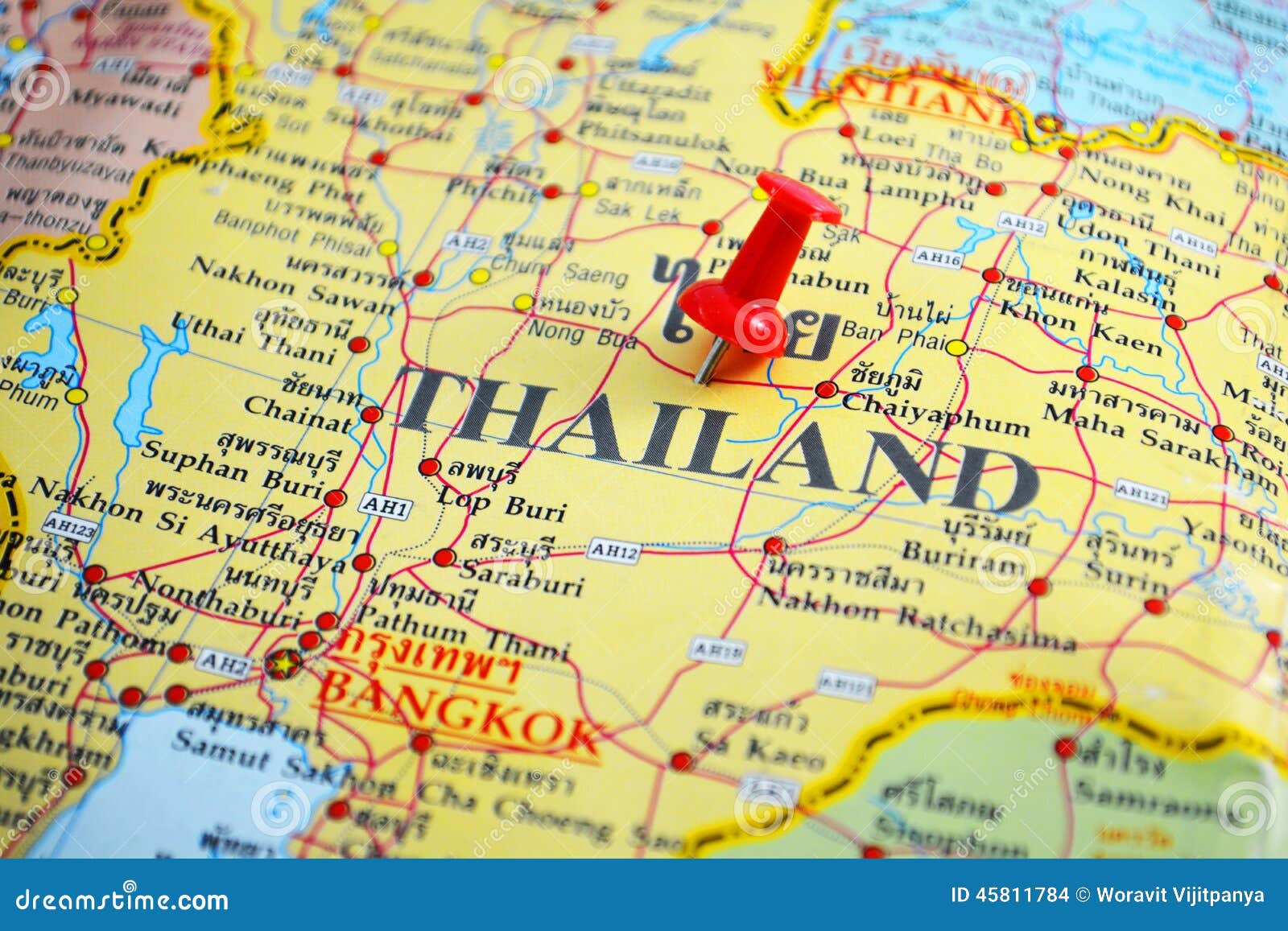 Thailand Karte Stockfoto Bild Von Schu Zieleinheit