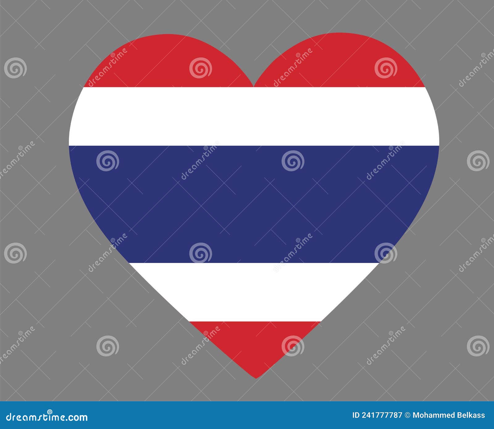 Thailand Flag National Asia Emblem Heart Icon Vector Stock Vector
