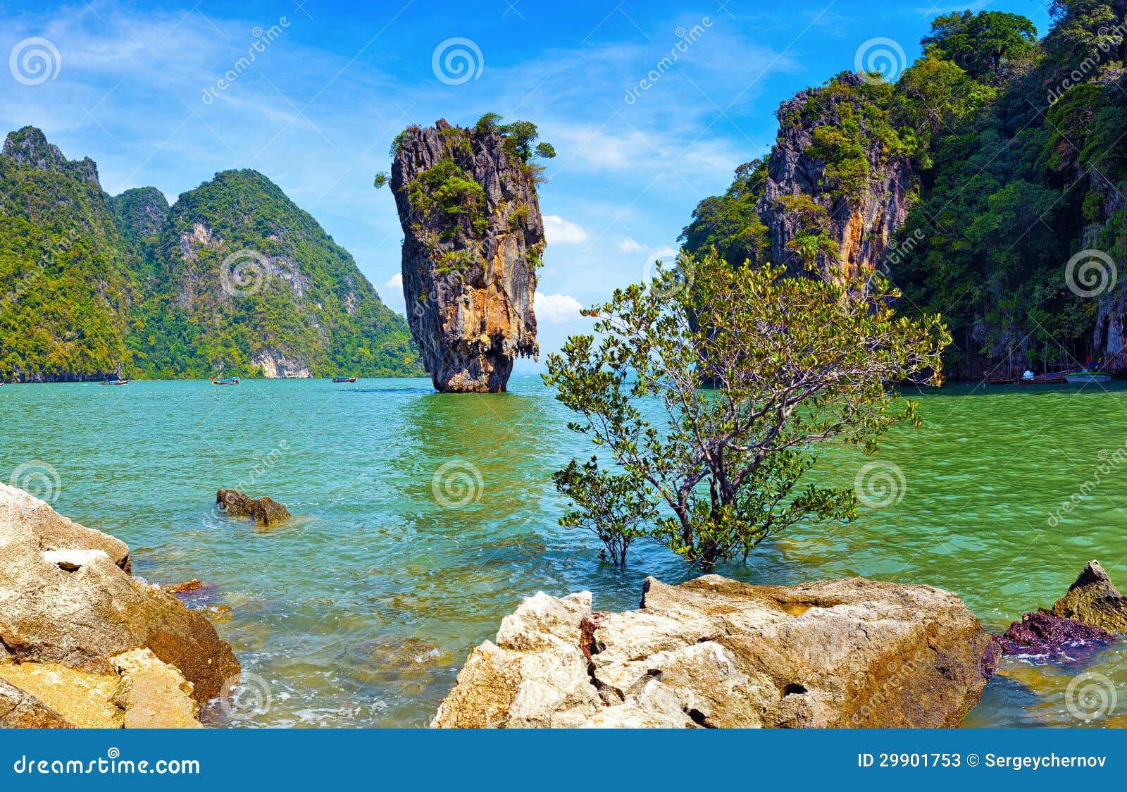James Bond Island View Tropical Landscape Stock Image - Image of clear ...
