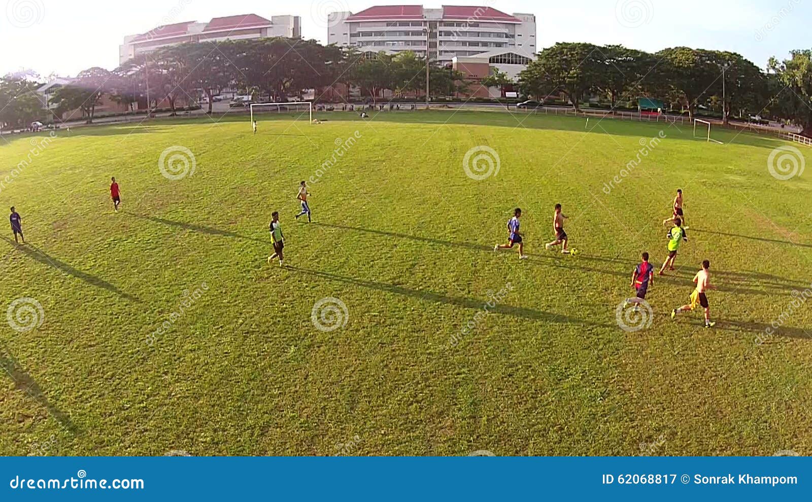 Thailand - Sep 26,2014: Naresuan University Stadium. Thai Students Play  Football Funny. Stock Video - Video of funny, copter: 62068817