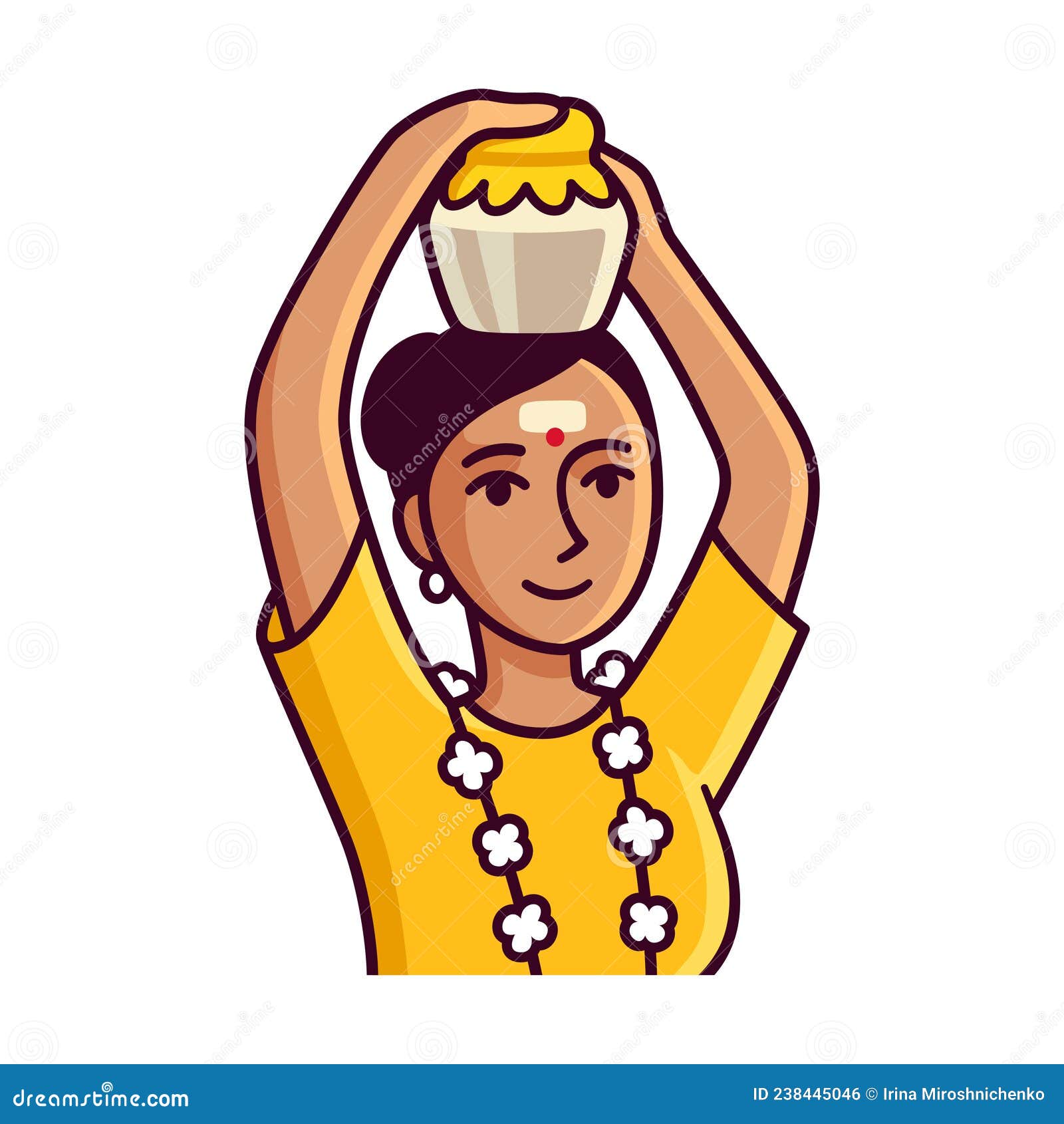 Thaipusam Tamil Cartoon Woman Stock Vector - Illustration of singapore,  carrying: 238445046