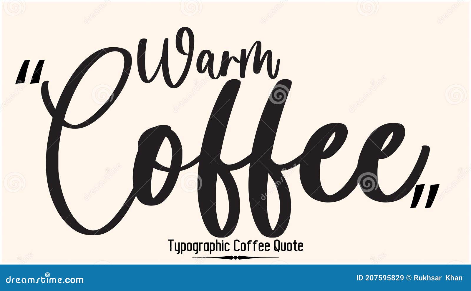 Warm Coffee Cursive Typography Text Vector Coffee Quote on Light Pink