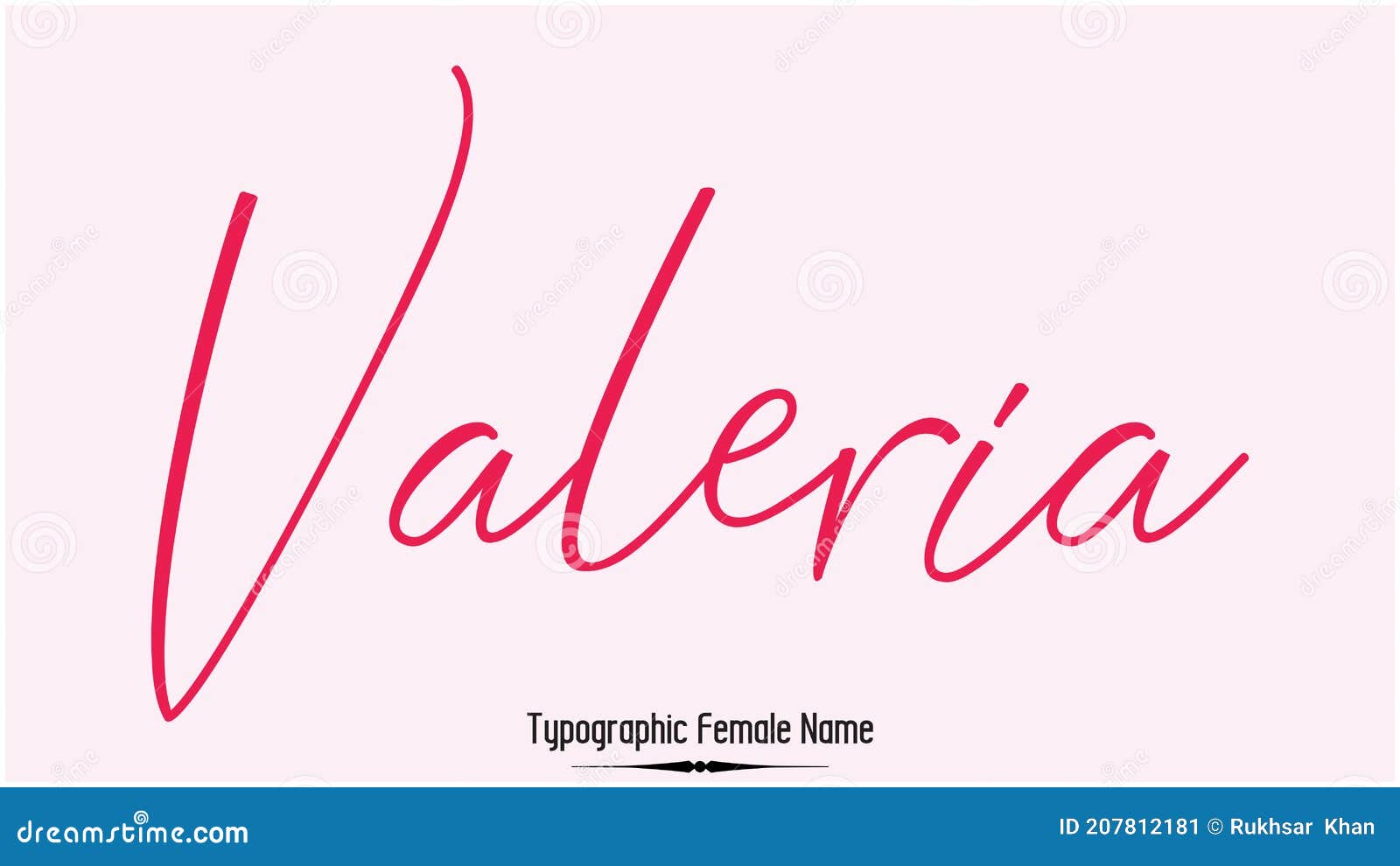 valeria woman's name. hand drawn lettering.  typography text