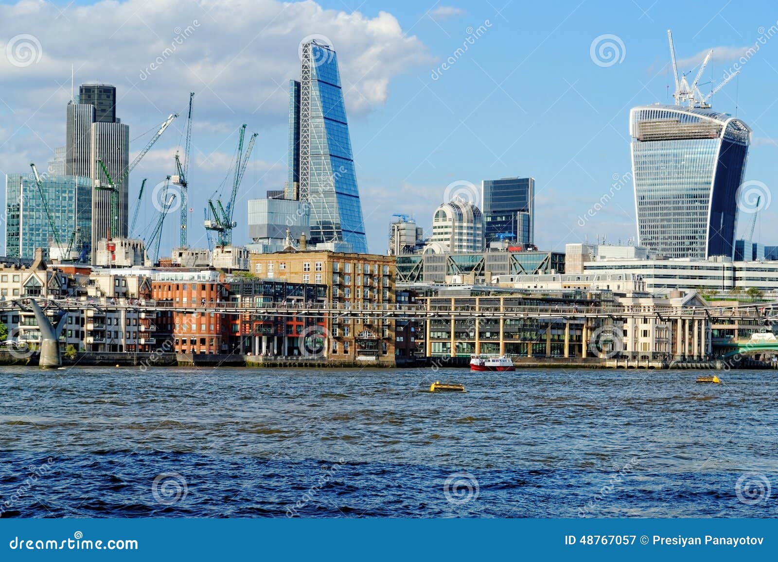 Thames embankment stock image. Image of europe, gherkin - 48767057