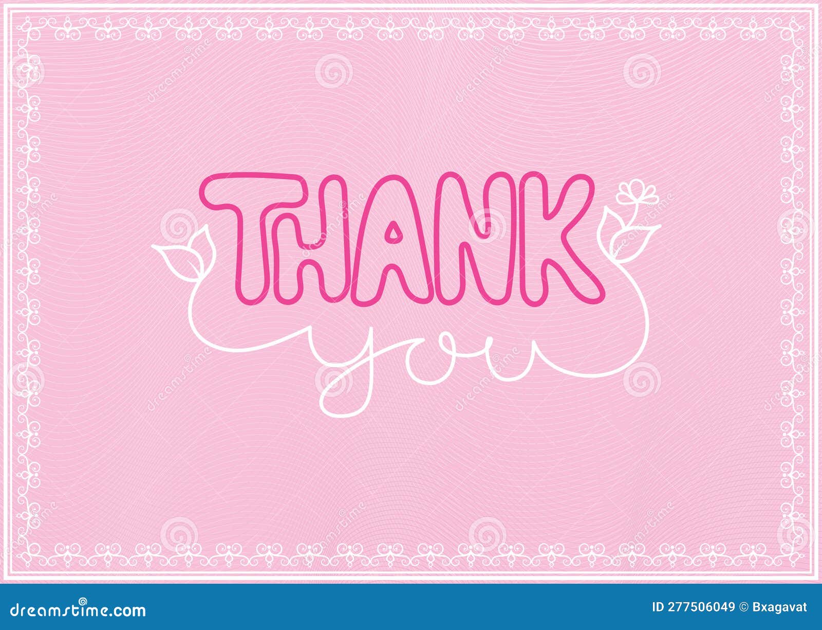 Thank you card design stock vector. Illustration of flower 277506049