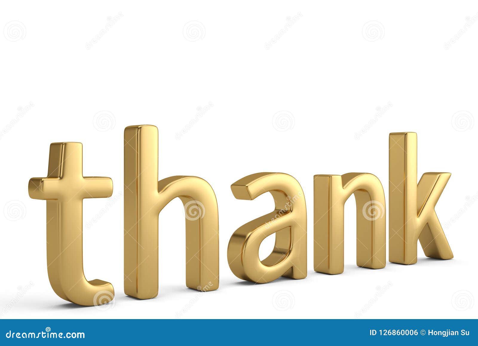 Thank Word Over White 3d Illustration Stock Illustration Illustration Of Font Drawn 126860006