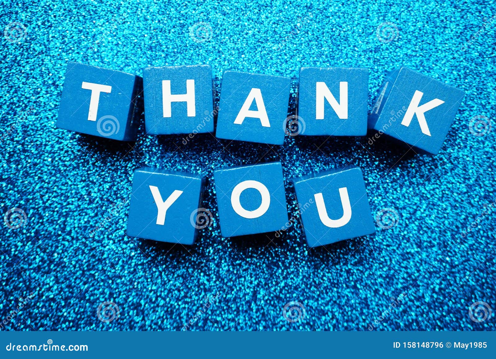 Thank You Alphabet Letter with Space Copy on Blue Glitter Background Stock  Photo - Image of alphabet, english: 158148796