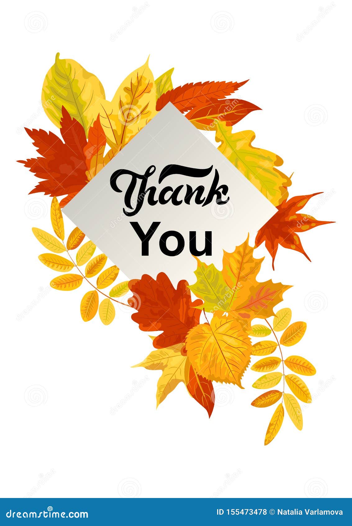 Thank You Autumn Vector Illustration With Falling Leaves Stock Vector Illustration Of Decoration Banner 155473478
