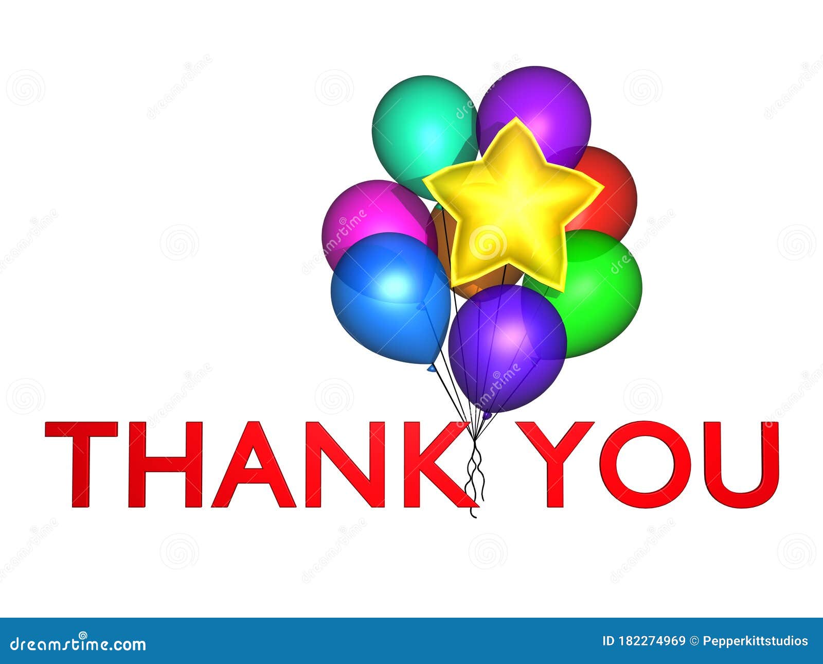 Thank You Balloons - Red 3D Text Stock Illustration - Illustration of ...