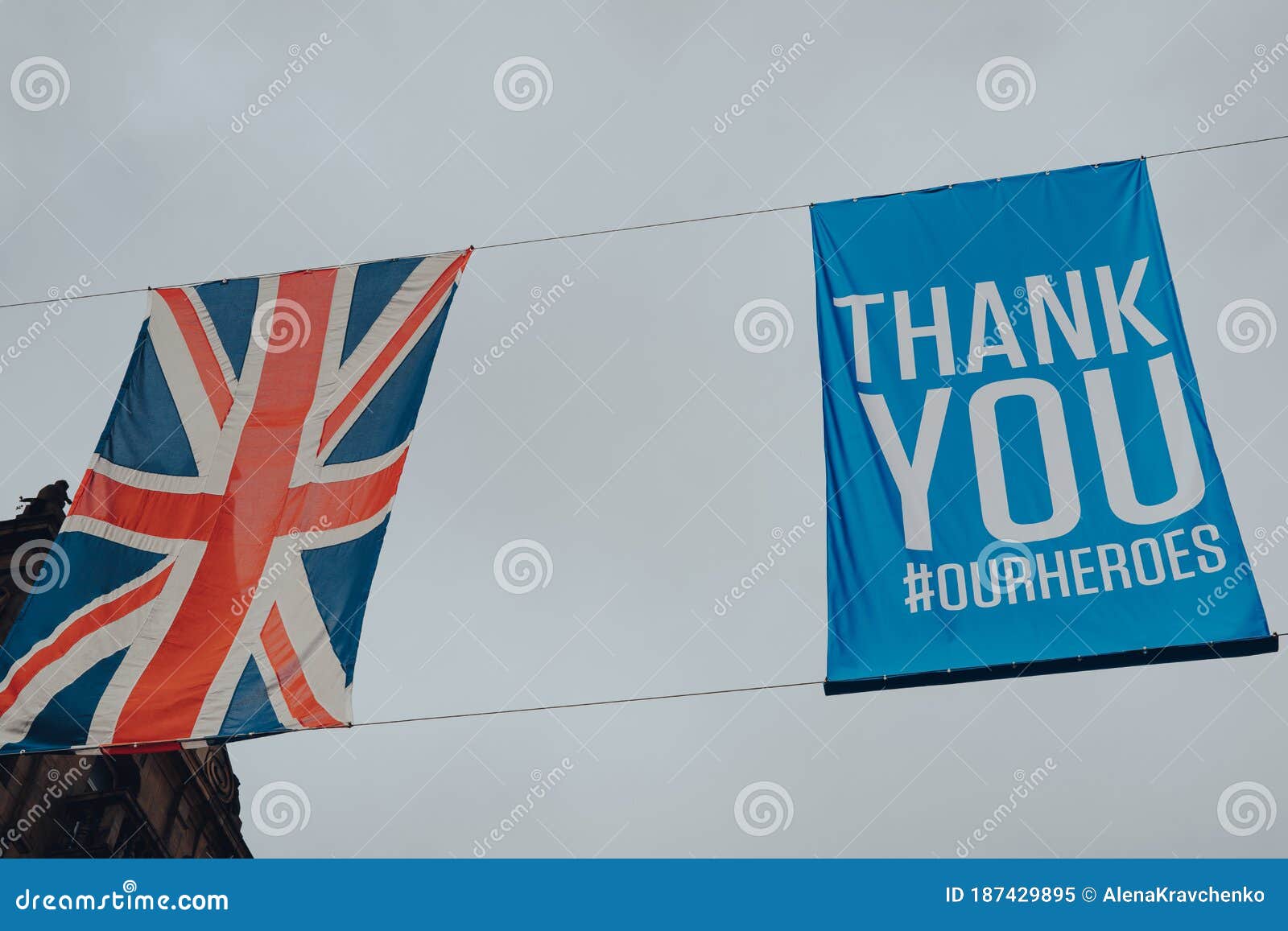 THANK YOU NHS FLAG ON UNION JACK 5' x 3' Flag 