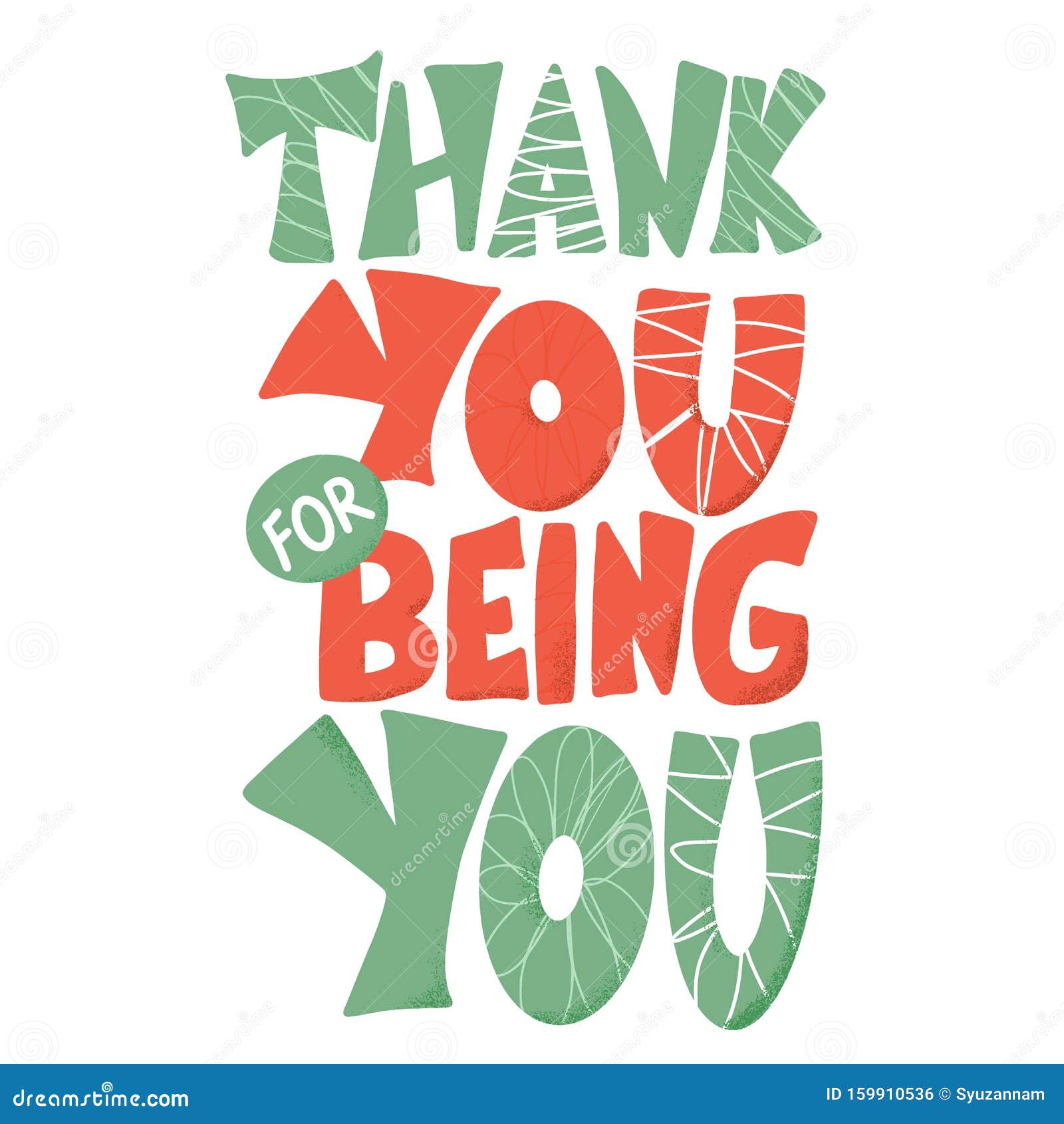 Thank You for Being You Quote Vector Stock Vector - Illustration