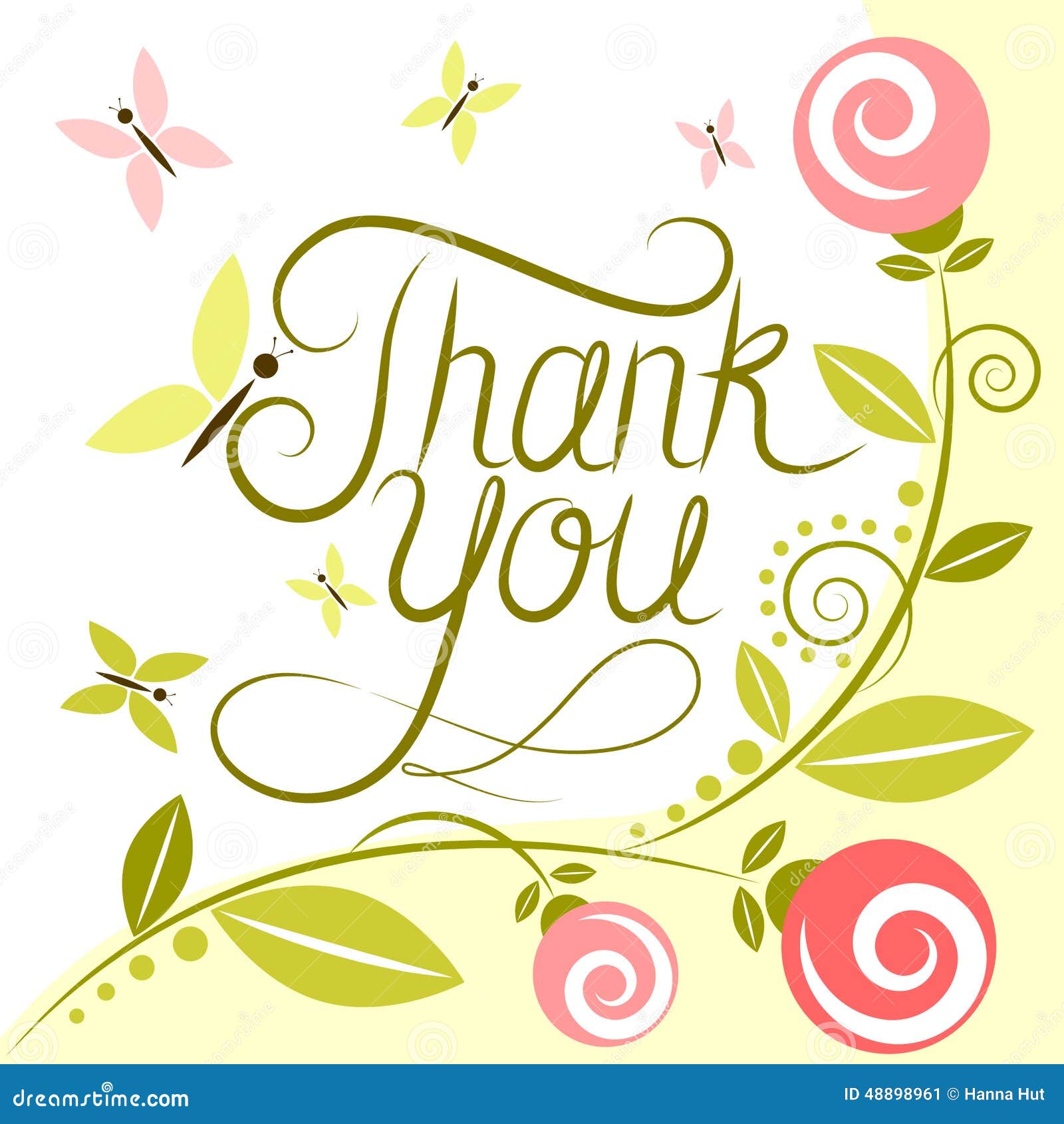 Thank you card stock illustration. Illustration of romantic 48898961