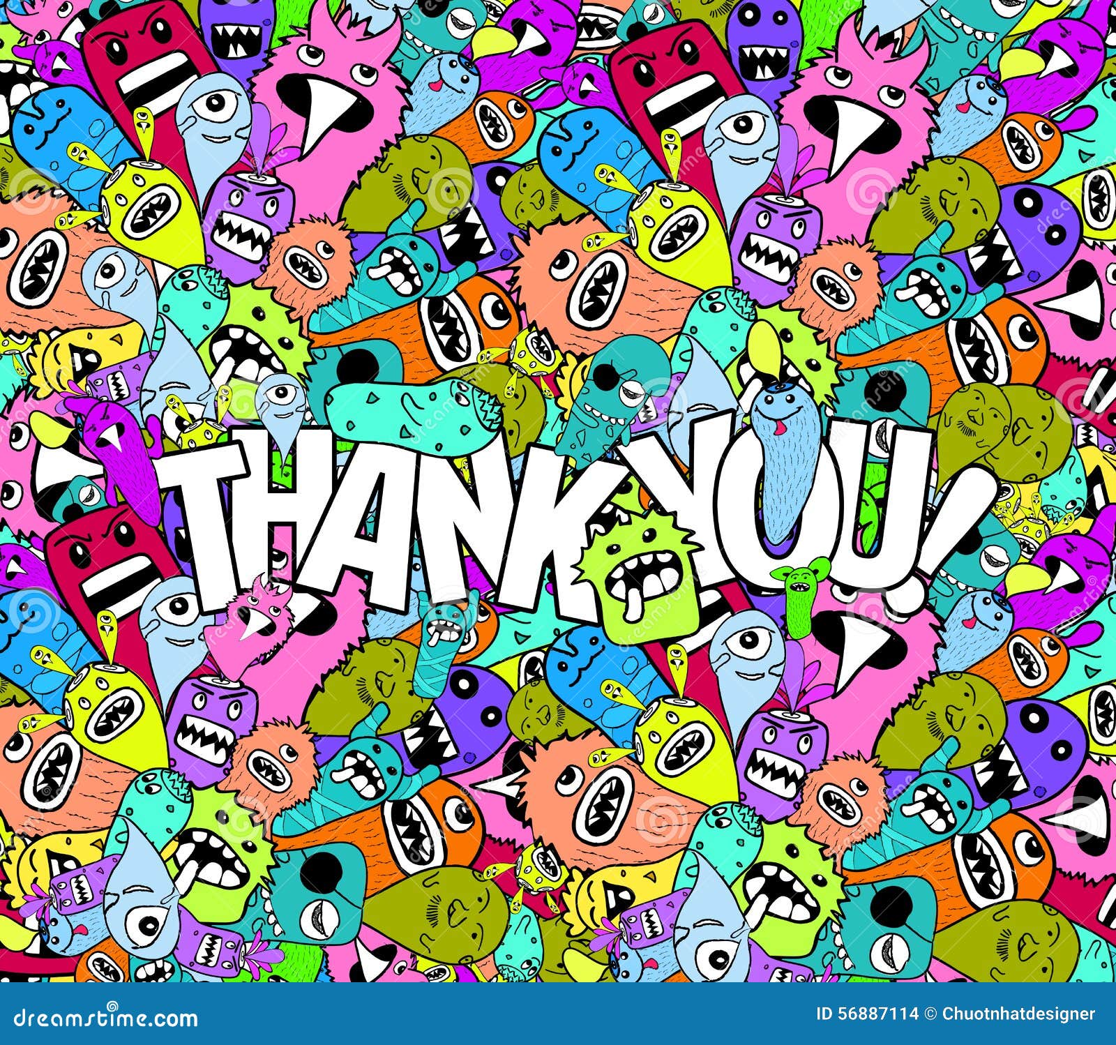 Thank You Doodle Hipster Colorful Background Stock Illustration Thank You Doodle Hipster Colorful Background Stock Illustration