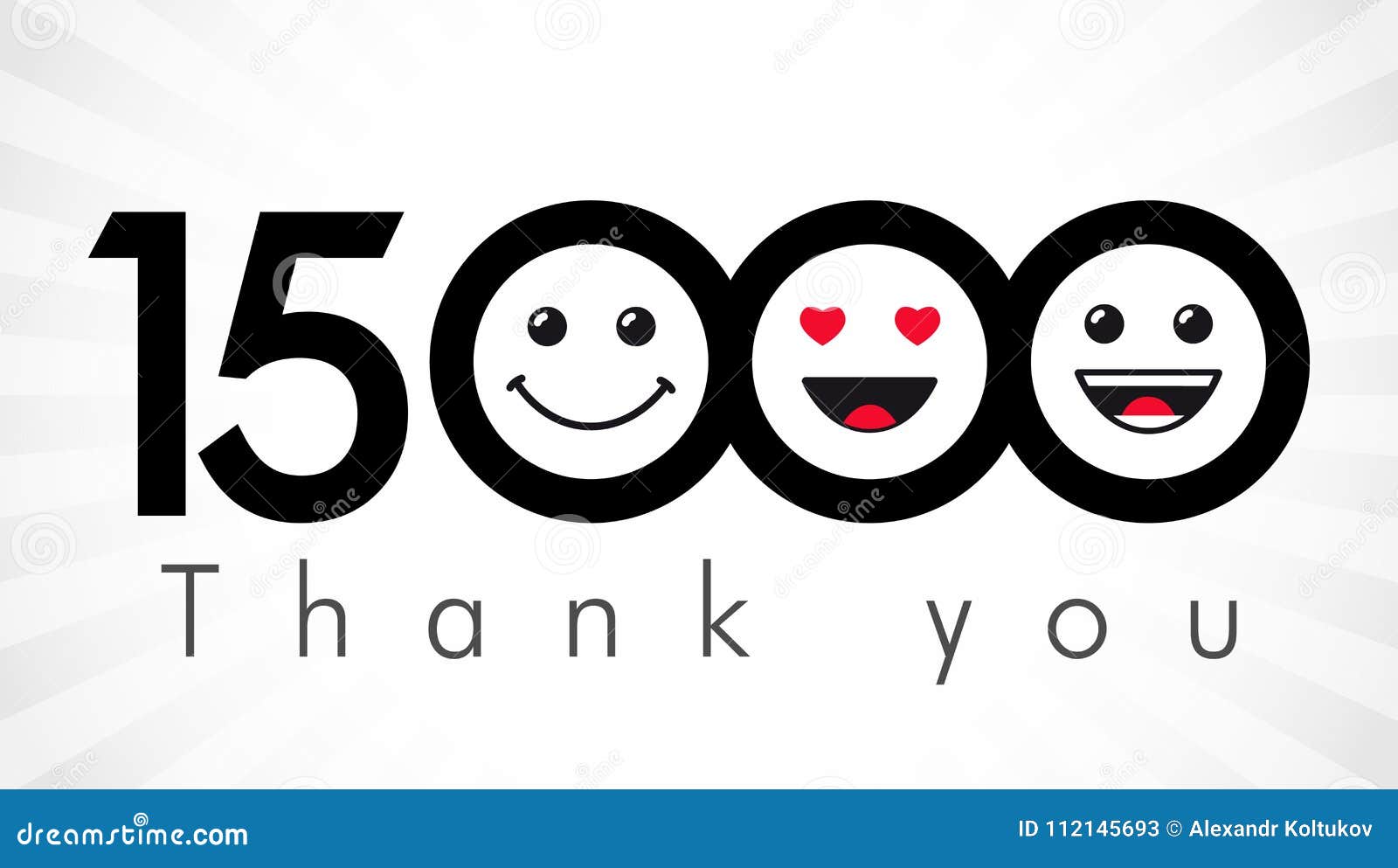 Thank You 15000 Followers Numbers. Stock Vector - Illustration of