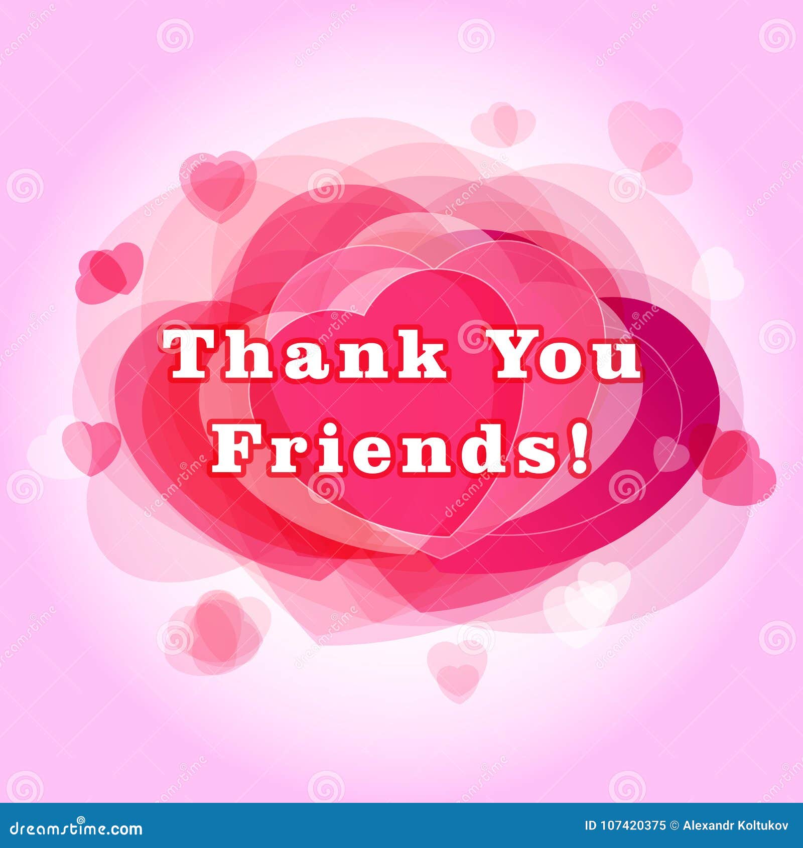 Thank You Friends for Followers Greeting Card Stock Vector ...