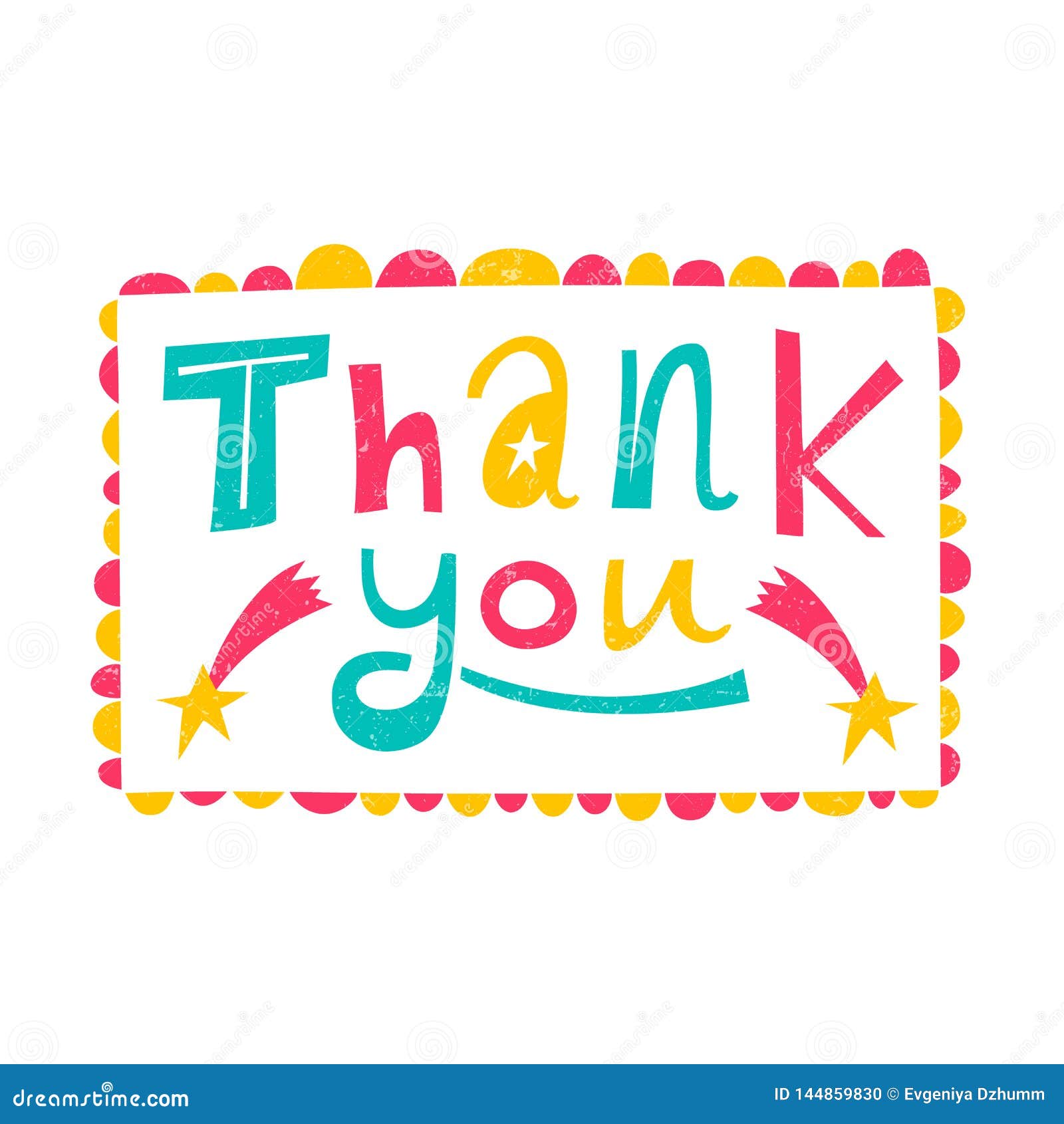 Thank You. Funny Inscription in the Children`s Style. Great for Cards,  Kid`s Party Posters, Invitation. Stock Vector - Illustration of decoration,  post: 144859830