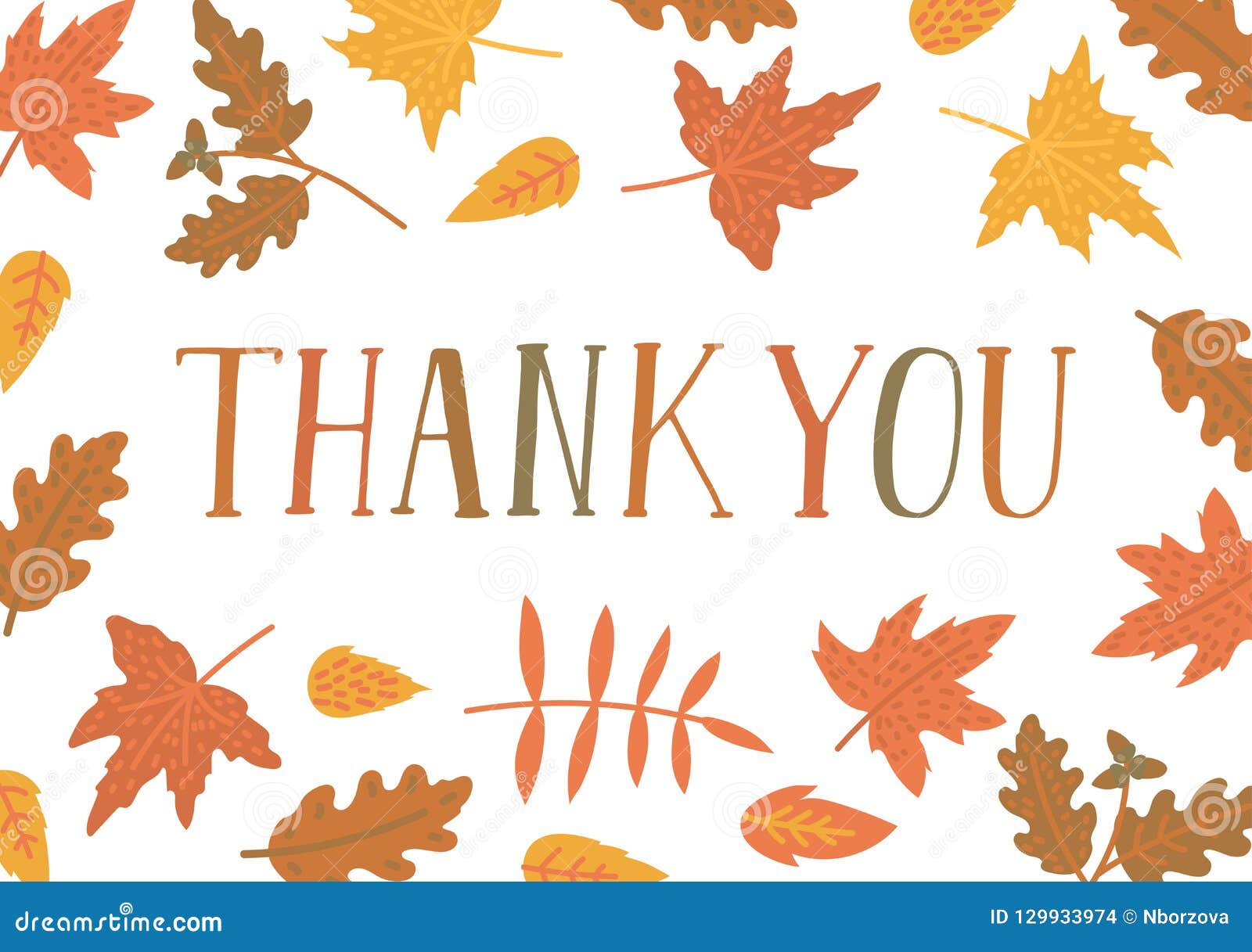 Thank You. Handwritten Text With Frame From Autumn Leaves. Vector ...