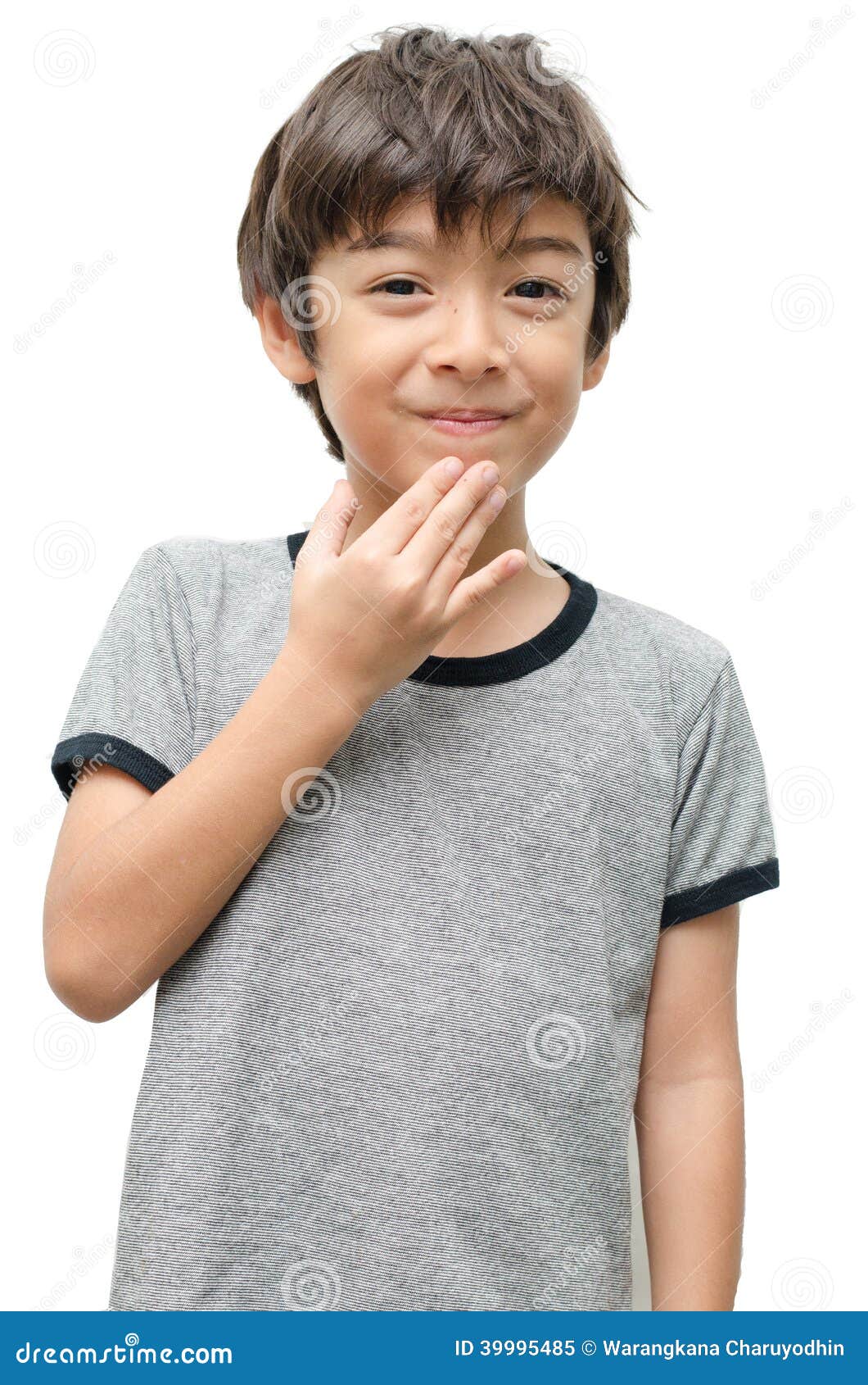 thank you kid hand sign language on white background