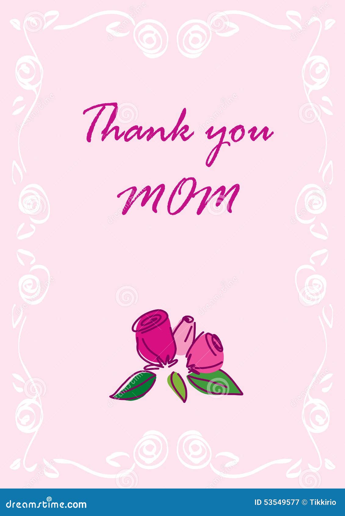Thank You Mom Greeting Card Stock Vector Illustration Of Greeting Pink Thank You Mom Greeting Card Stock Vector Illustration Of Greeting Pink