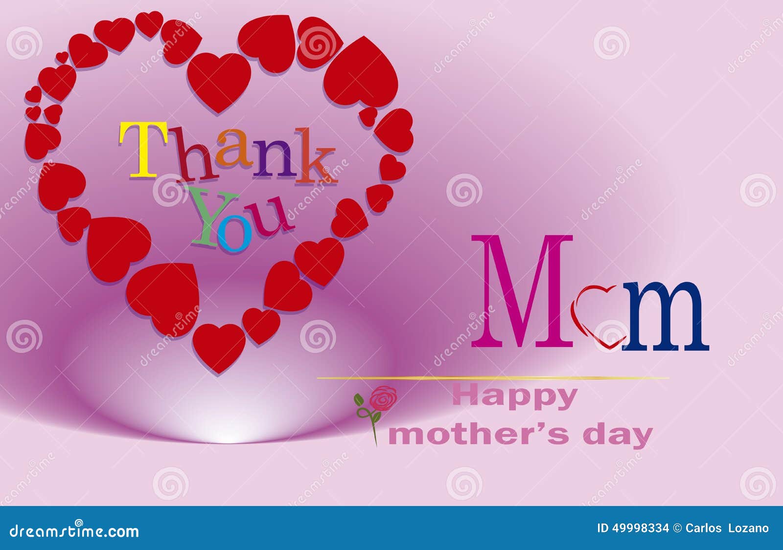 Thank You Mom, Happy Mothers Day Stock Illustration - Illustration ...