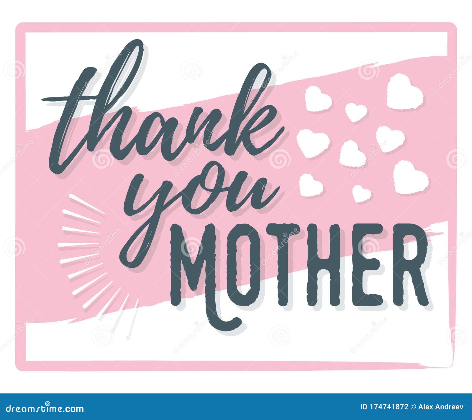 Thank You Mother Banner, Logo, Label and Poster. Design of Calligraphy ...