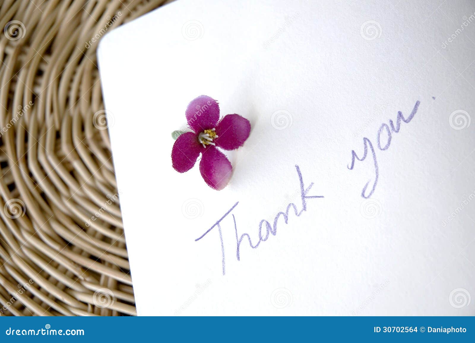 Thank you note on basket stock photo. Image of page, basket 30702564