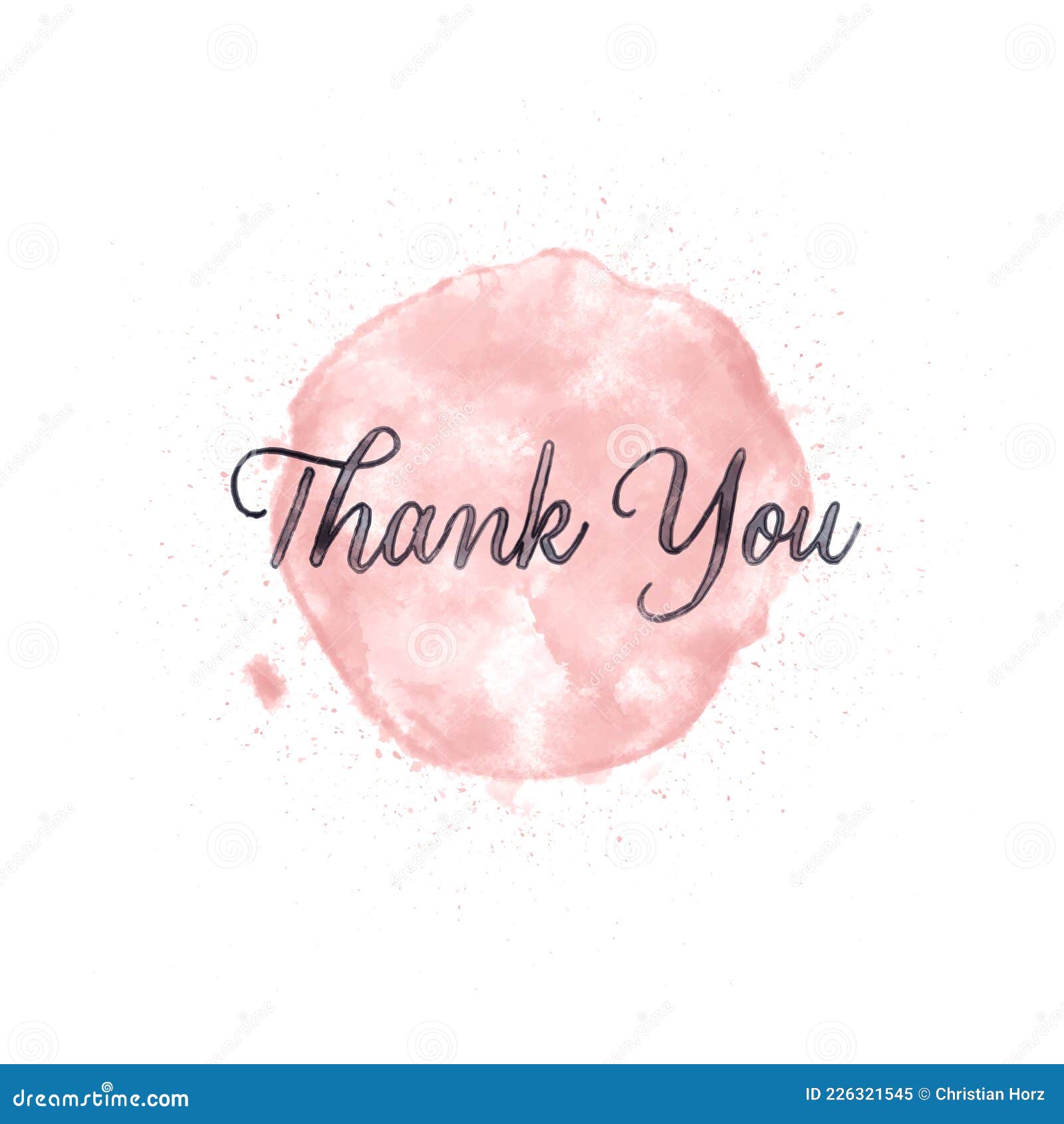 THANK YOU on Pastel Pink Watercolor Background Stock Vector - Illustration  of splash, vector: 226321545