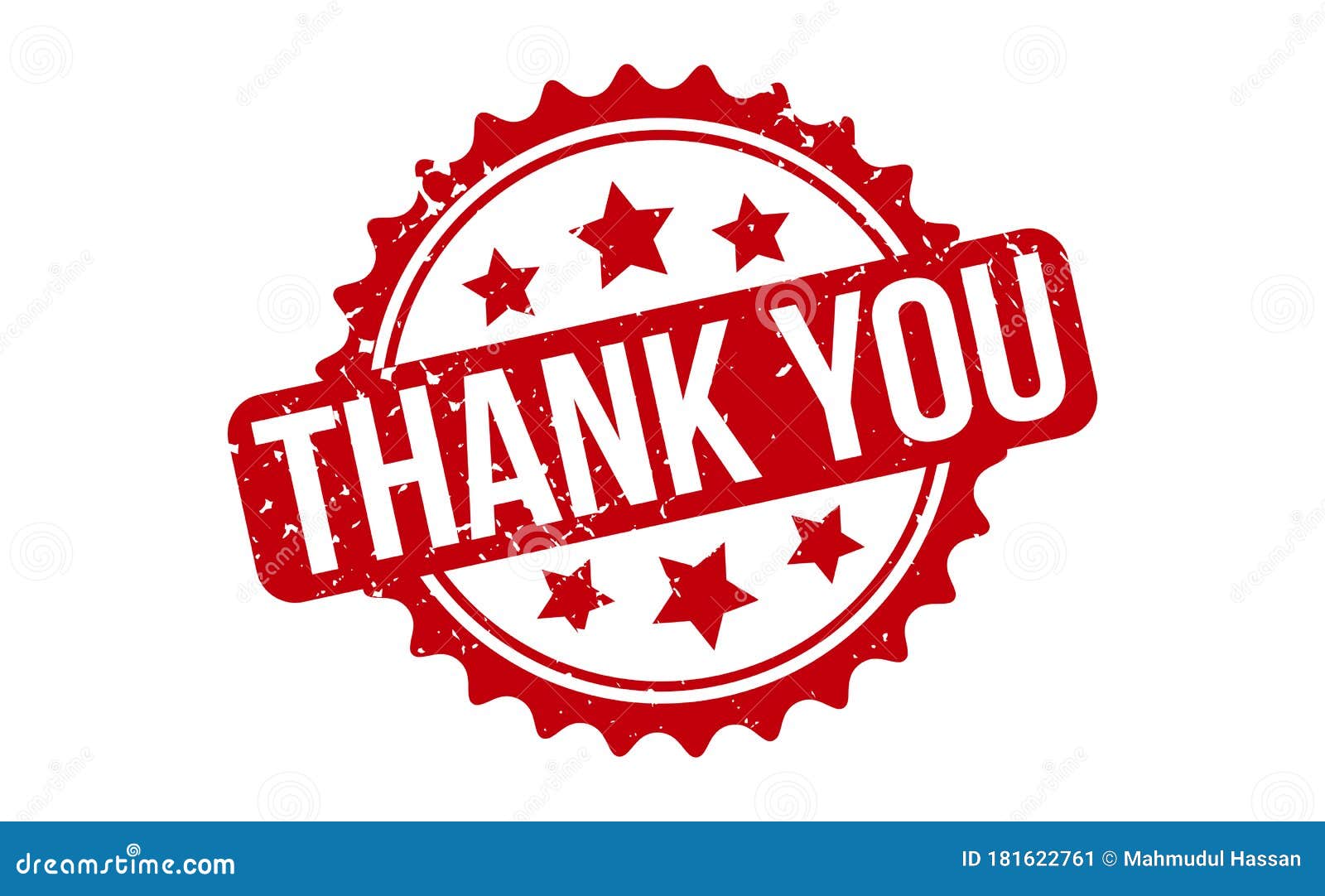 Thank You Rubber Stamp. Red Thank You Rubber Grunge Stamp Seal Vector