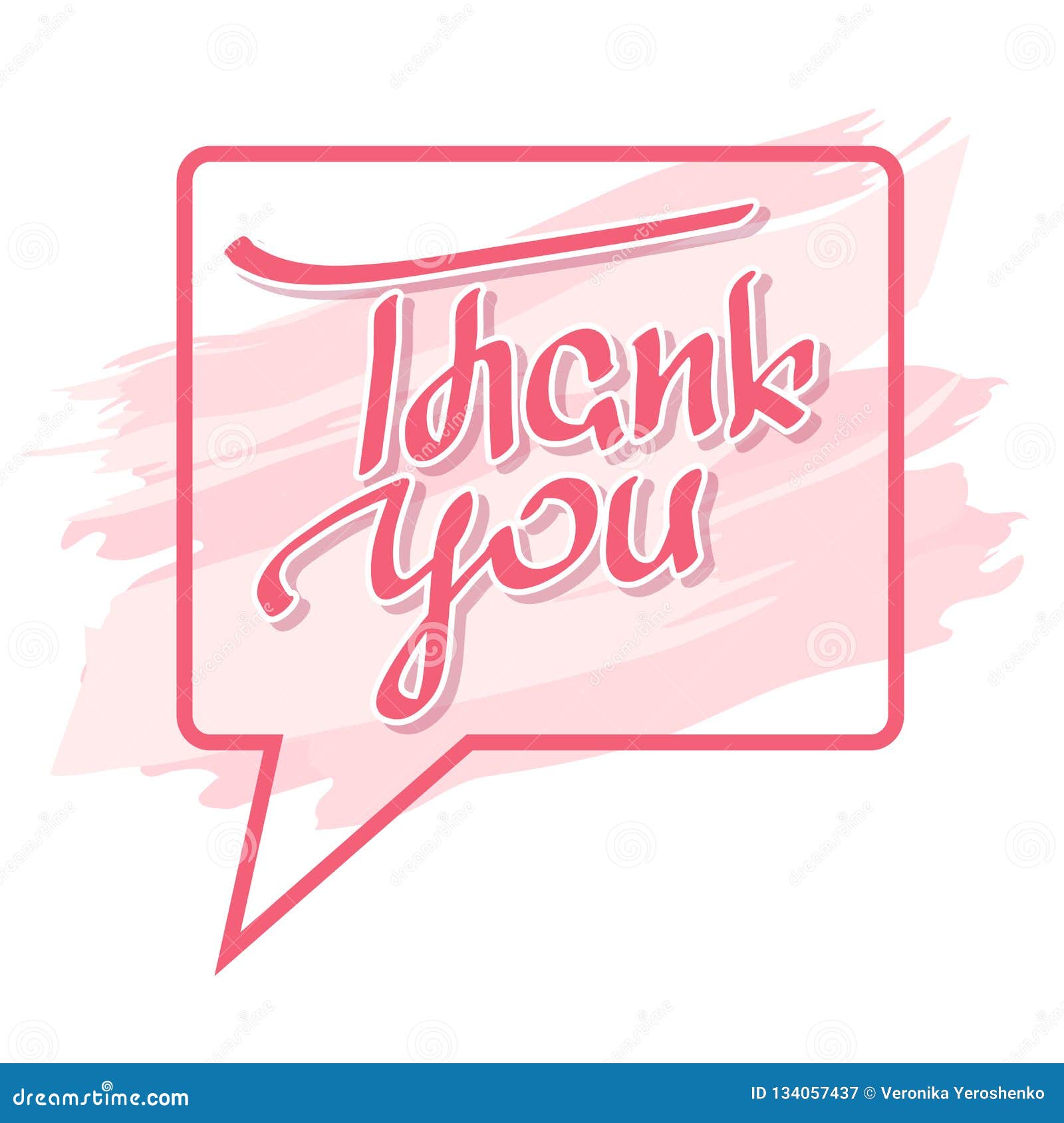 Thank You Speech Bubble. Vector. Hand Lettering. Stock Vector