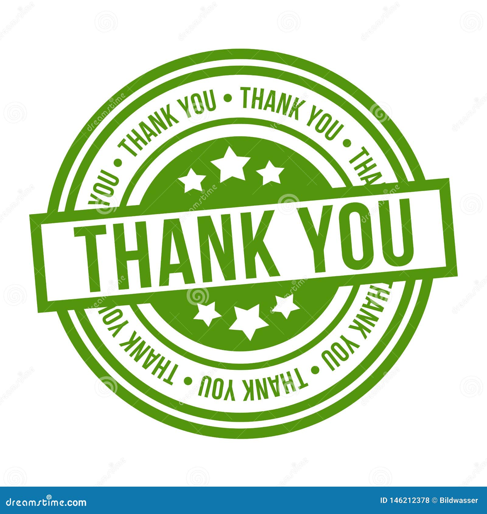 Thank You Stamp. Green Eps10 Vector Badge Stock Vector - Illustration