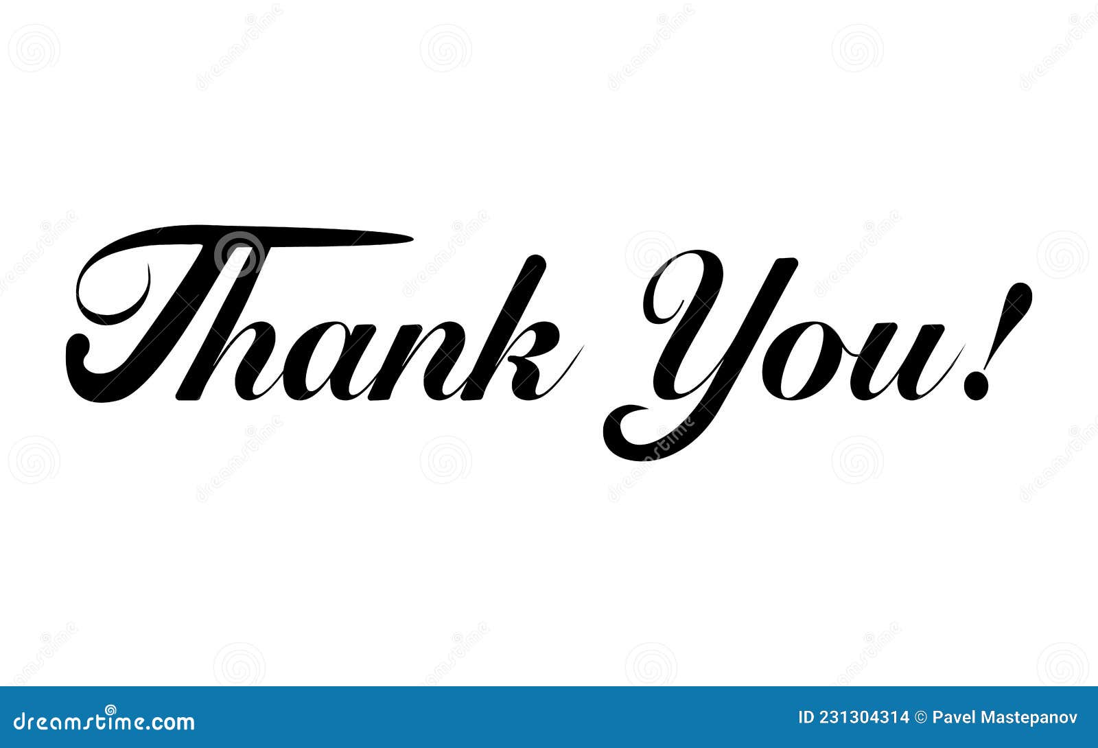 Thank You Text On White Background Stock Vector Illustration Of