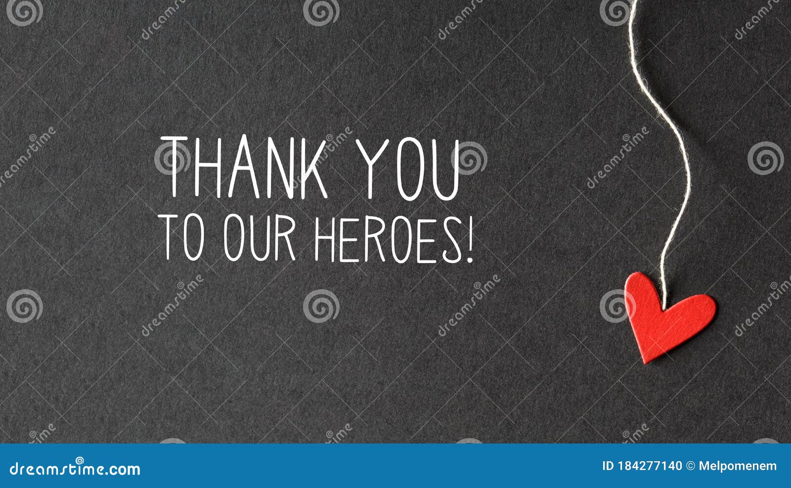 thank you to our heroes message with paper hearts