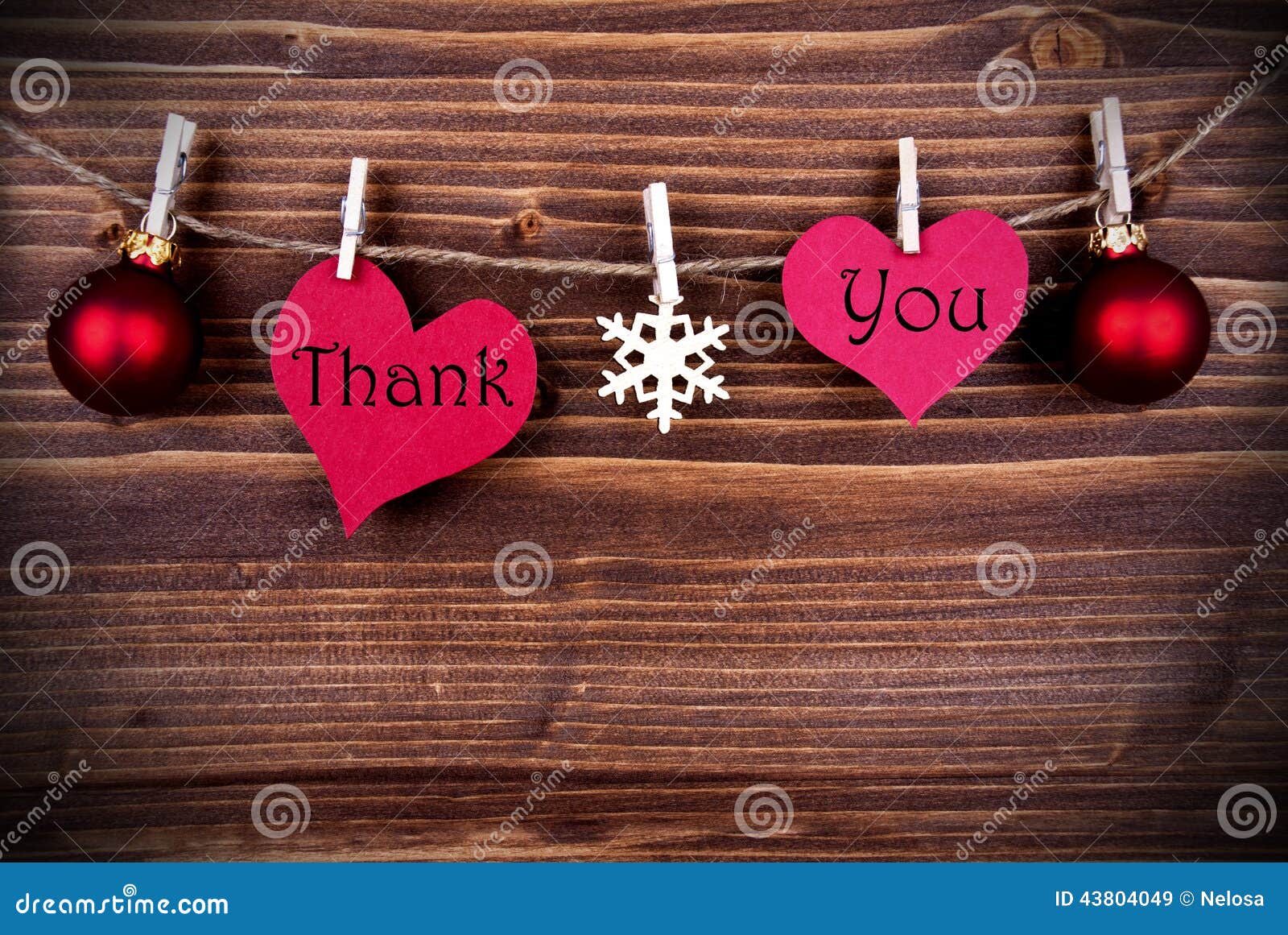 Thank You On Two Heart On A Line Stock Photo - Image: 43804049