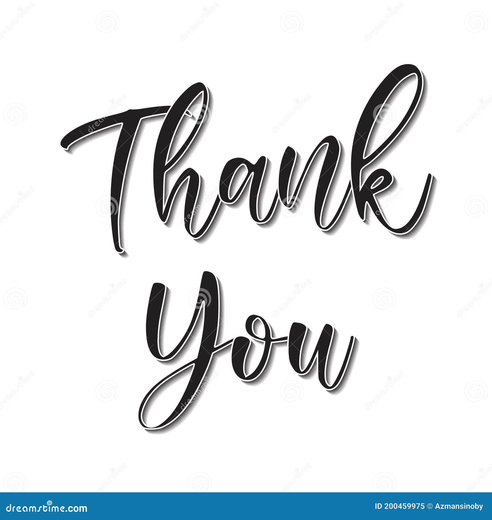 Thank you typography stock vector. Illustration of calligraphic - 200459975