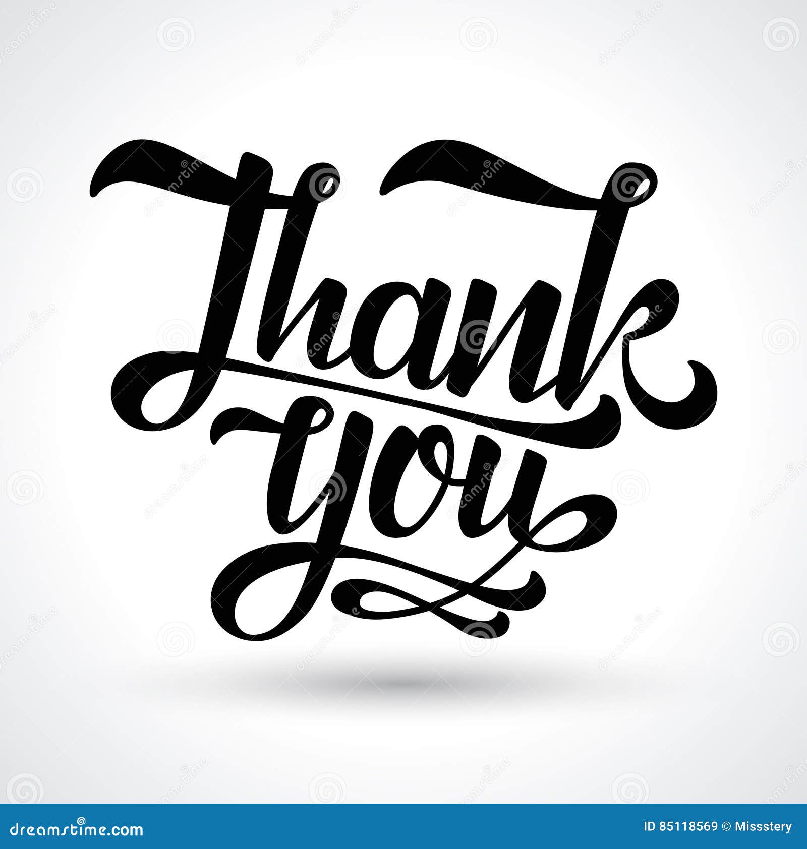 Thank You. Vector Black Text on White Background. Stock Vector -  Illustration of emotions, black: 85118569