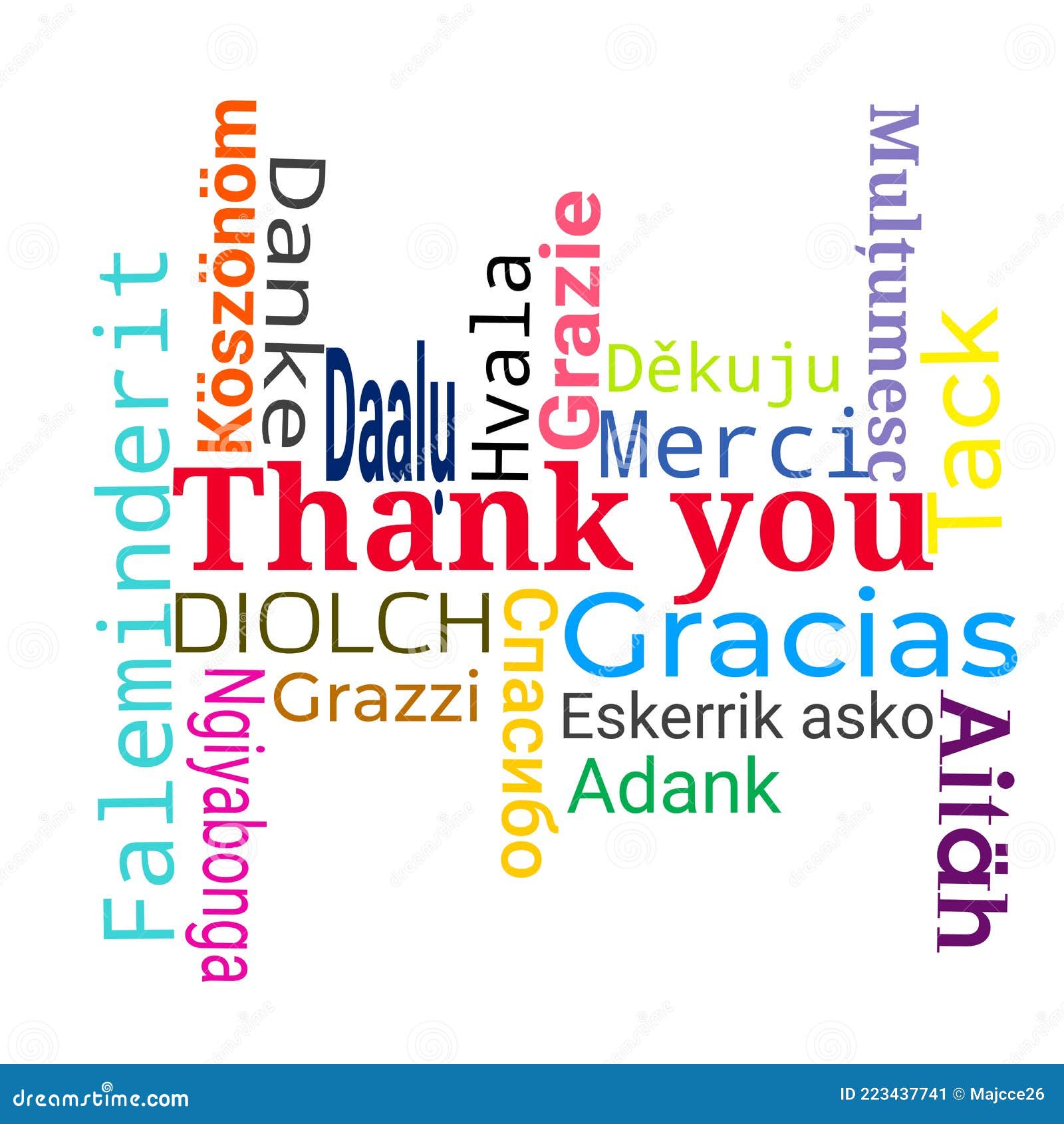 Thank You Word In Different Languages Stock Illustration - Illustration 