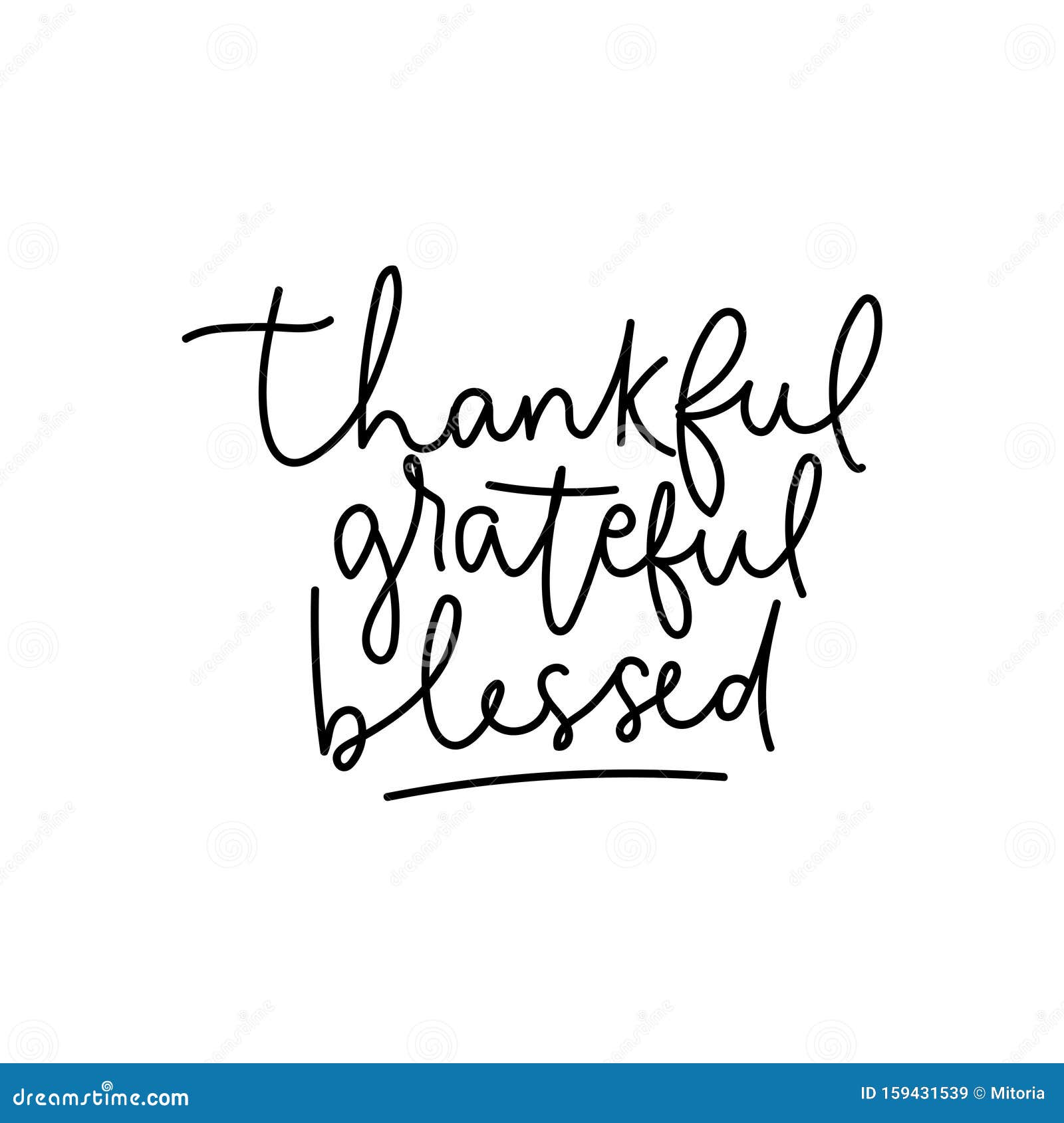 Download Thankful Grateful Blessed Handwriting Phrase Stock Vector ...