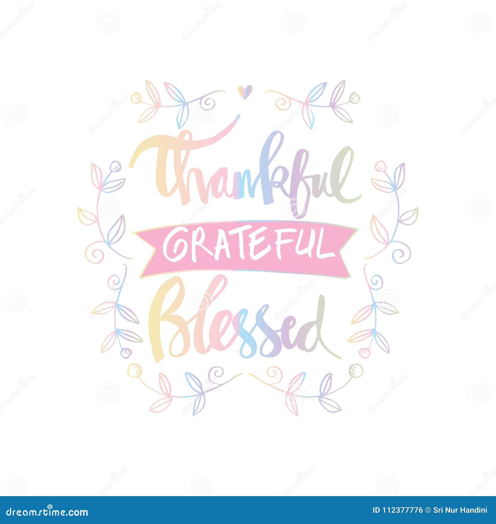 Download Thankful Grateful Blessed Lettering Stock Illustration ...