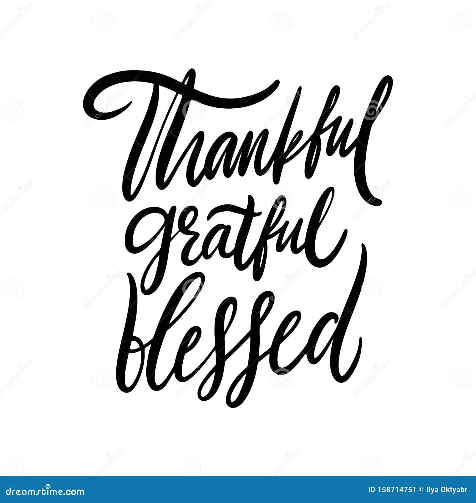 Download Thankful, Grateful, Blessed Phrase Thanksgiving Day. Hand ...